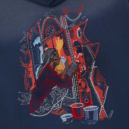 "mosaic" Zip Up Navy-Fineriform