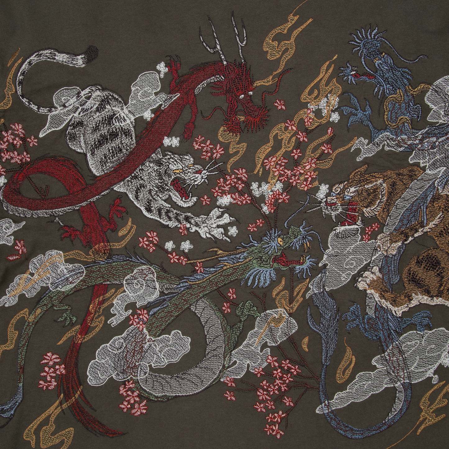 "yakuza" layered Longsleeve khaki-Fineriform