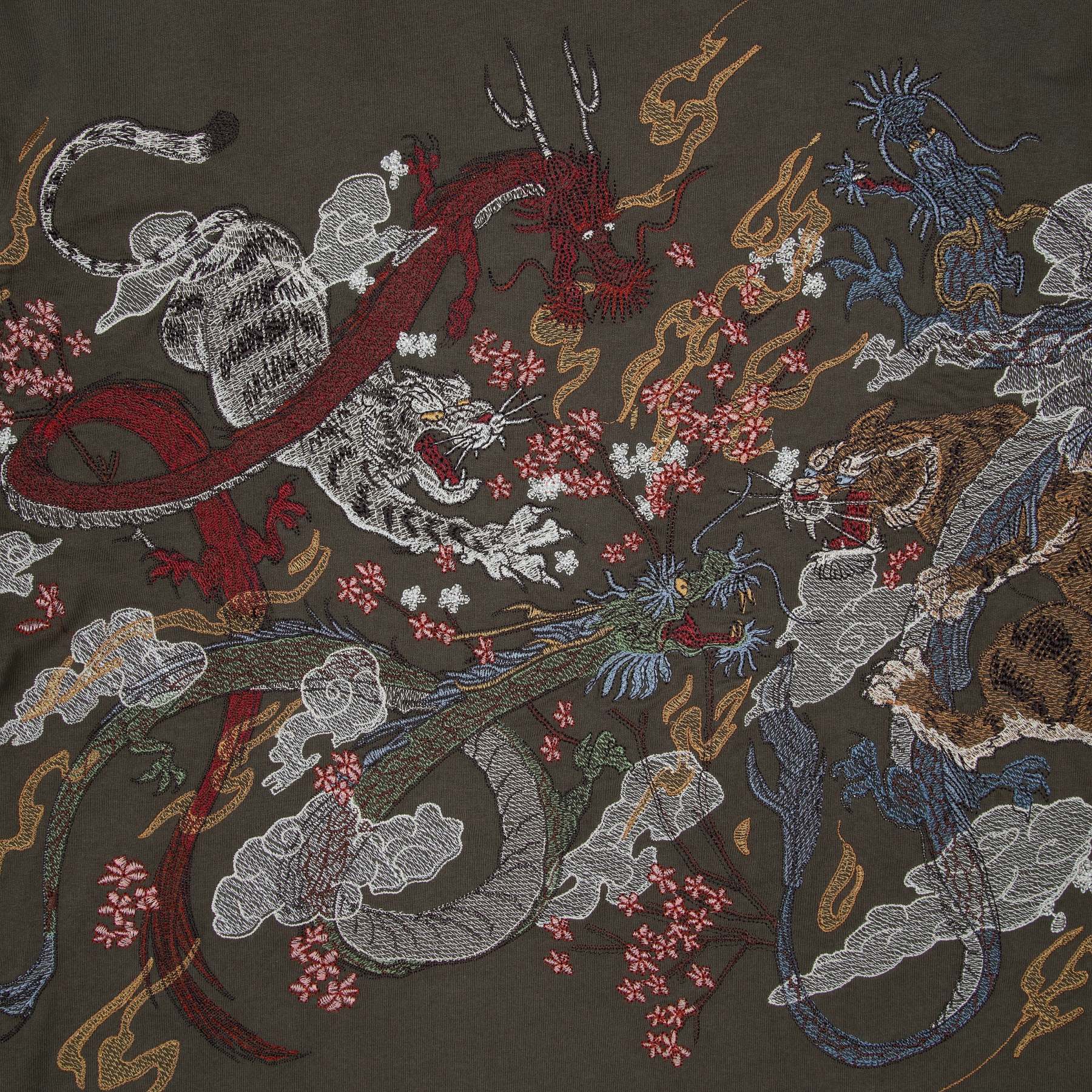 "yakuza" layered Longsleeve khaki-Fineriform