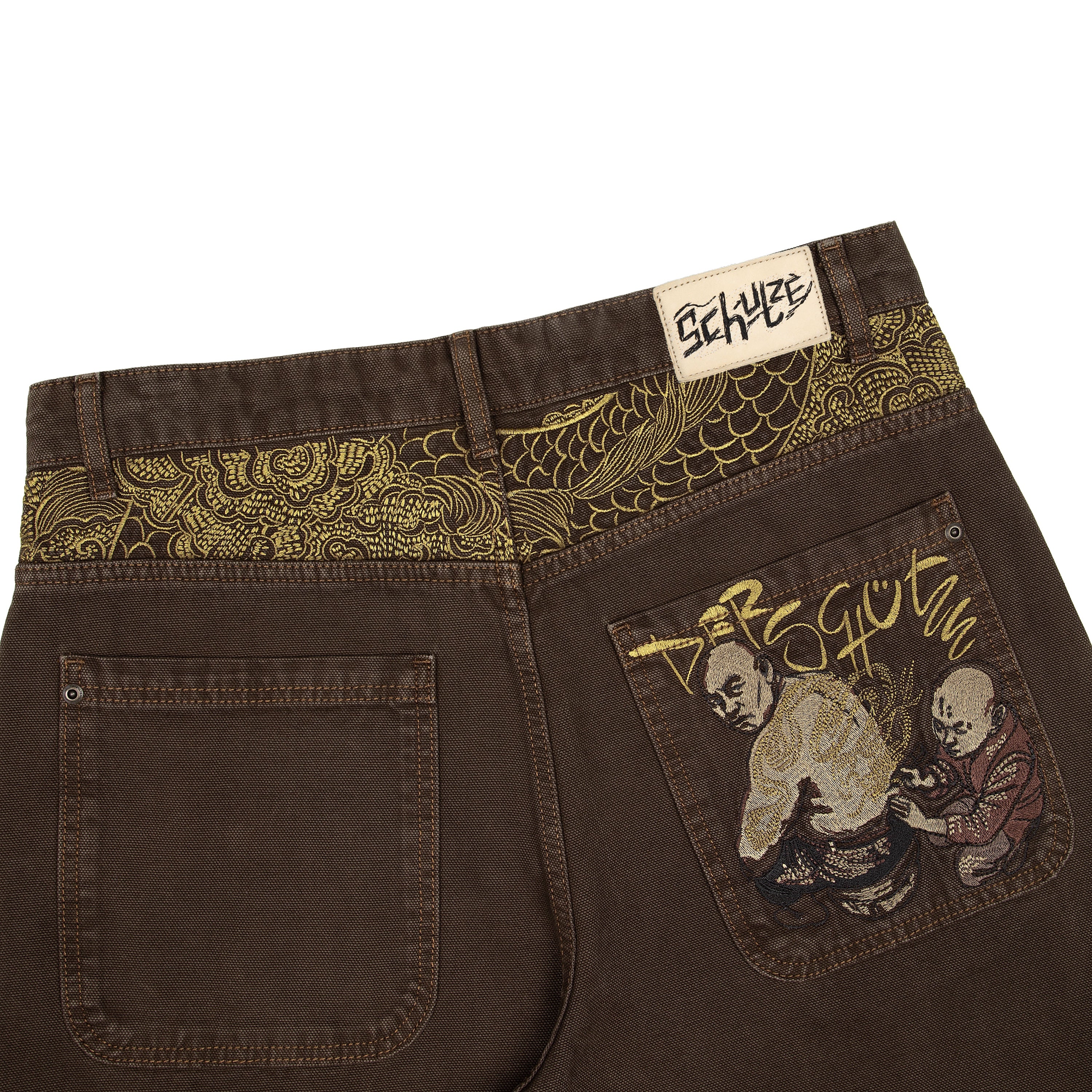 "yakuza" brown washed Denim-Fineriform