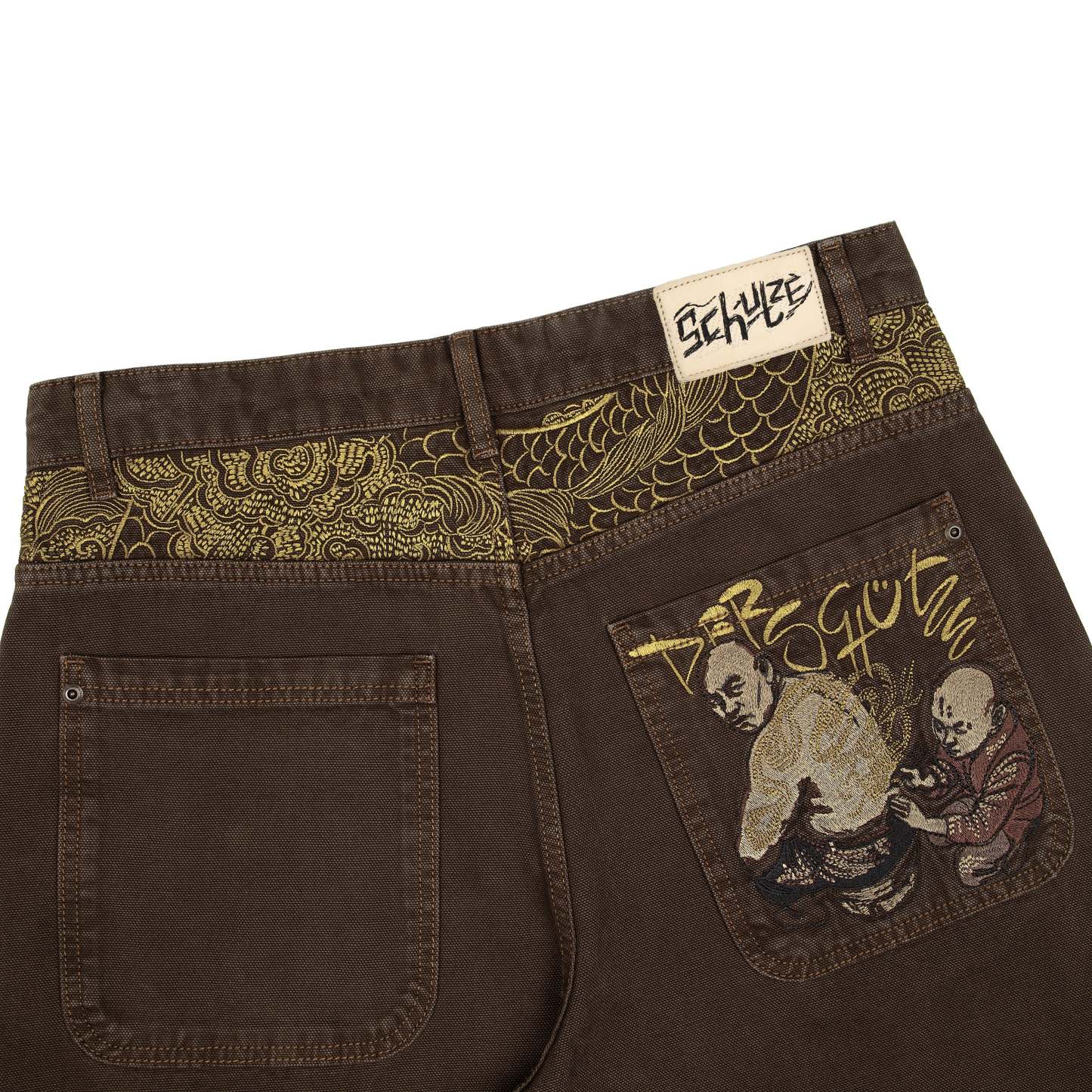 "yakuza" brown washed Denim-Fineriform