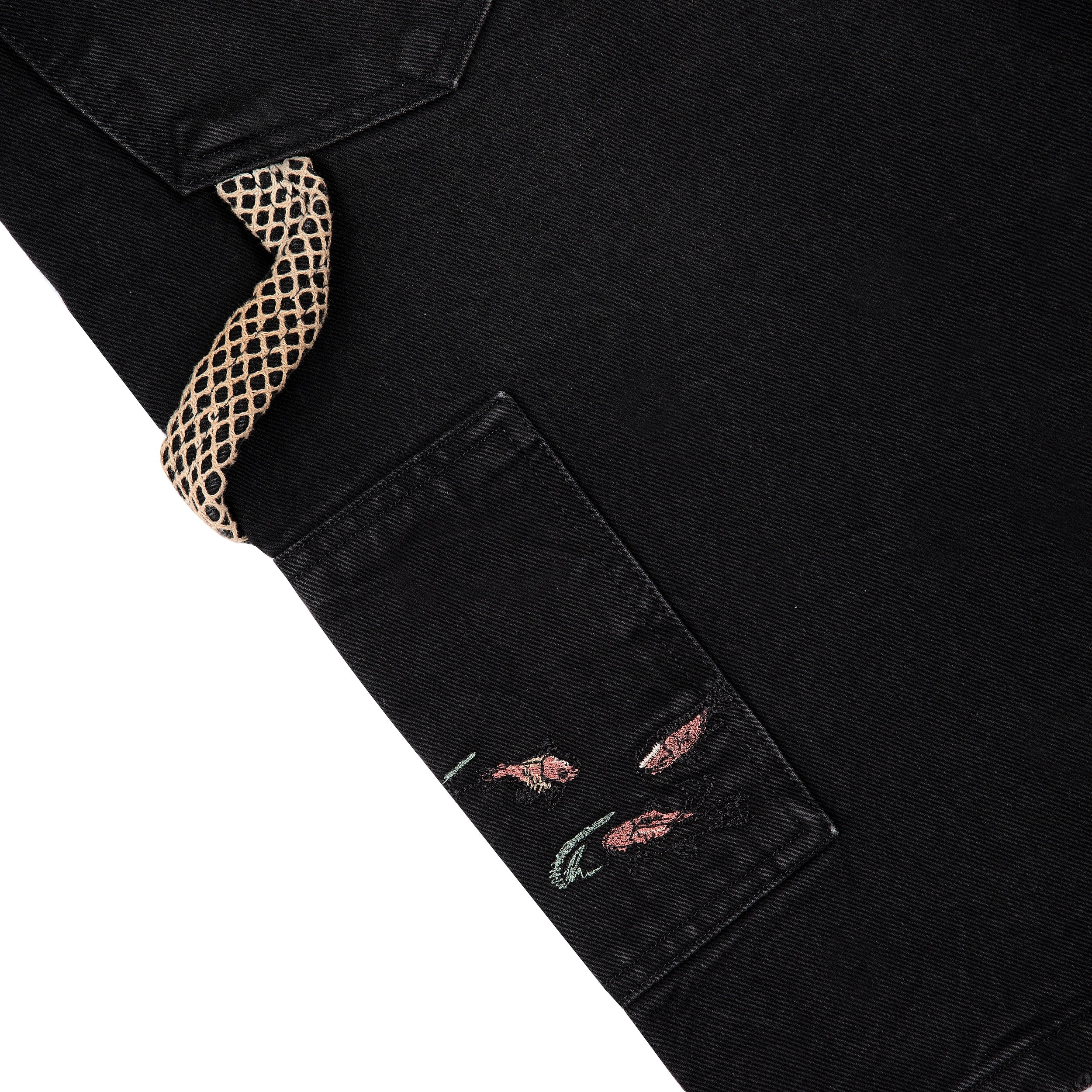 "lotus" Jorts black fishnet-Fineriform