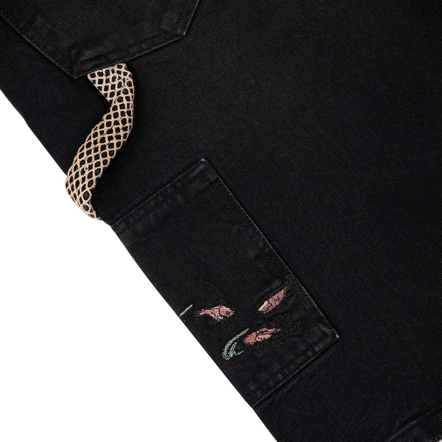 "lotus" Jorts black fishnet-Fineriform