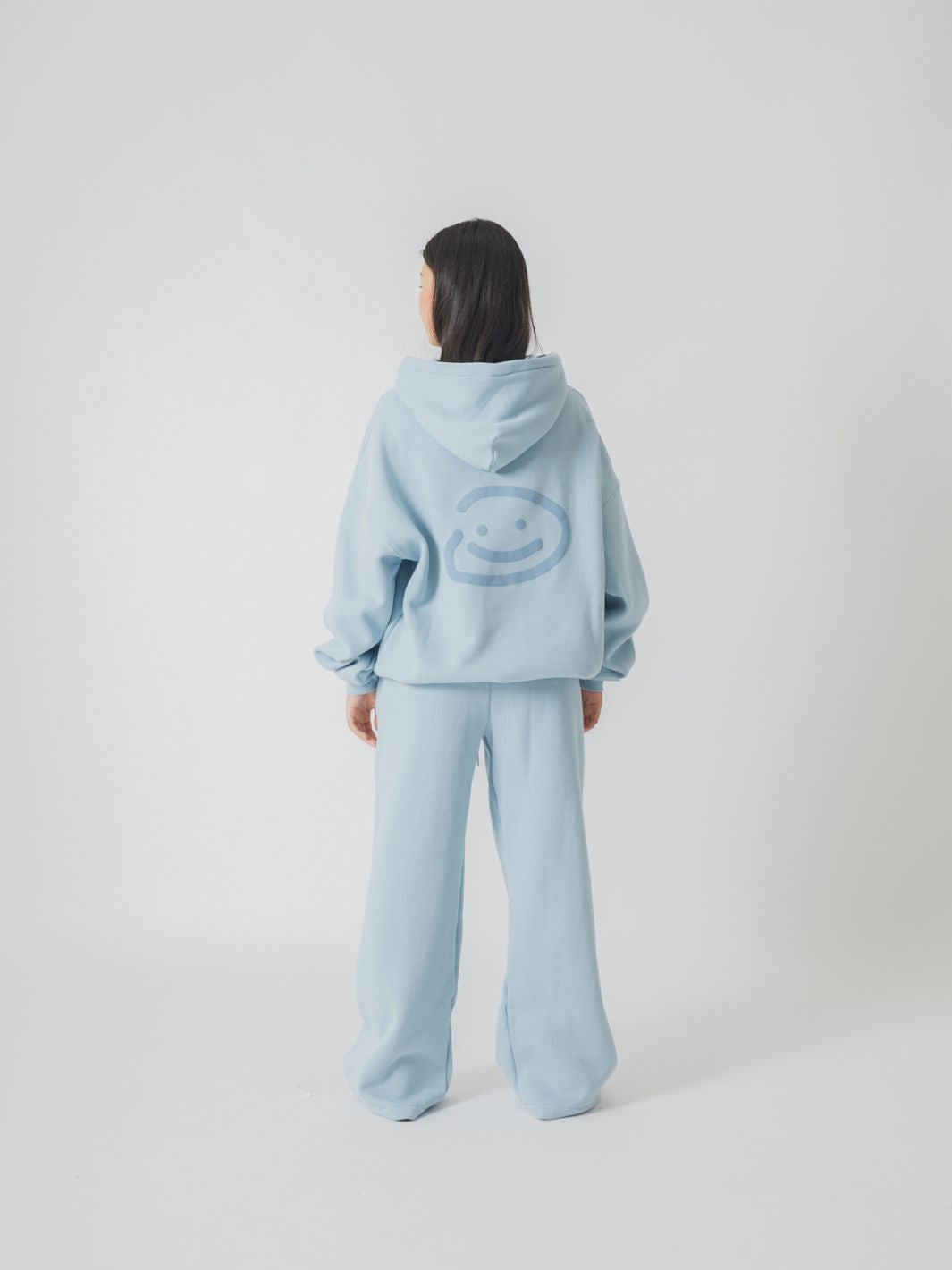 SMILEY LOGO HOODIE - SKY BLUE-Fineriform