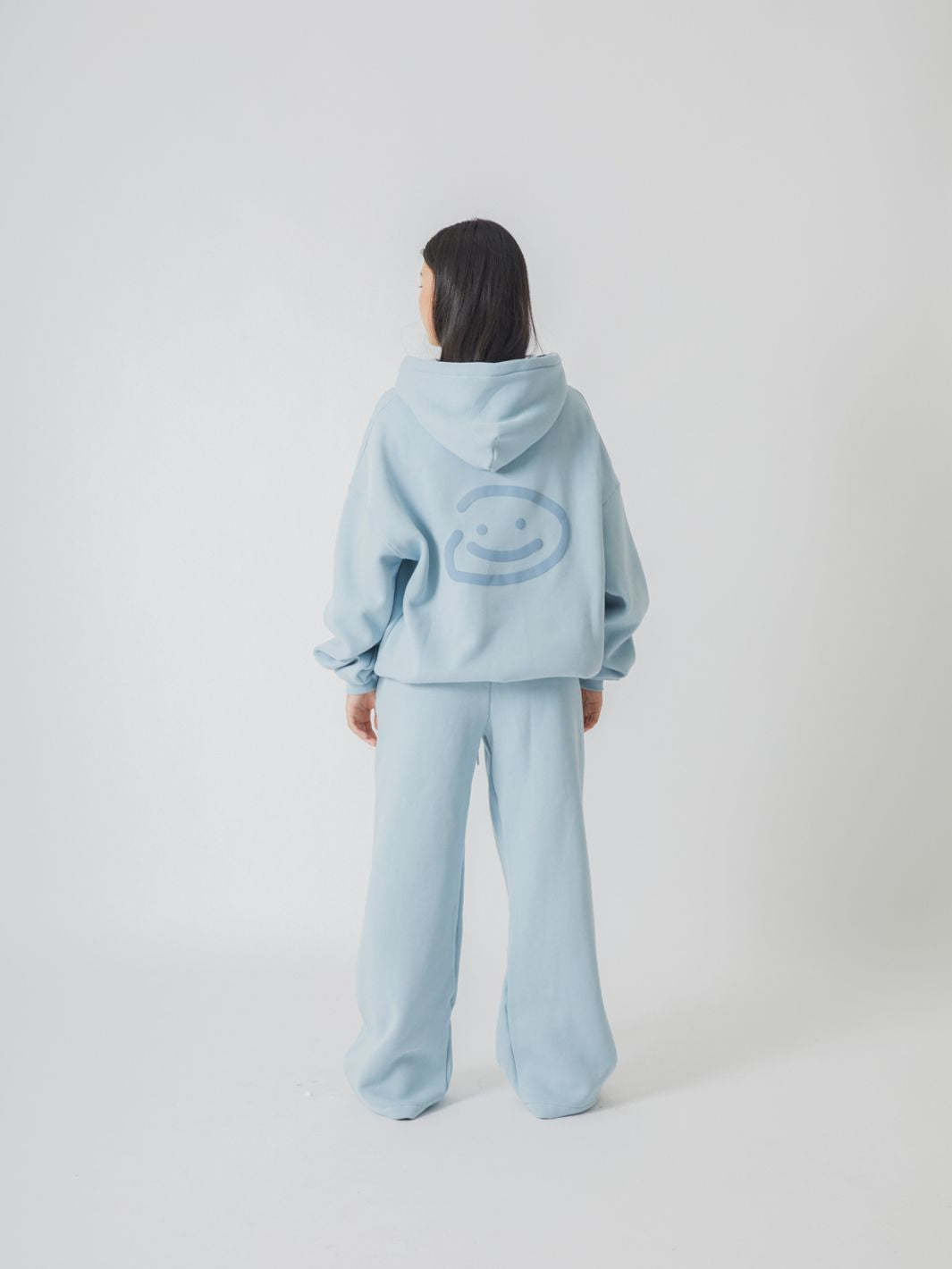 SMILEY LOGO HOODIE - SKY BLUE-Fineriform