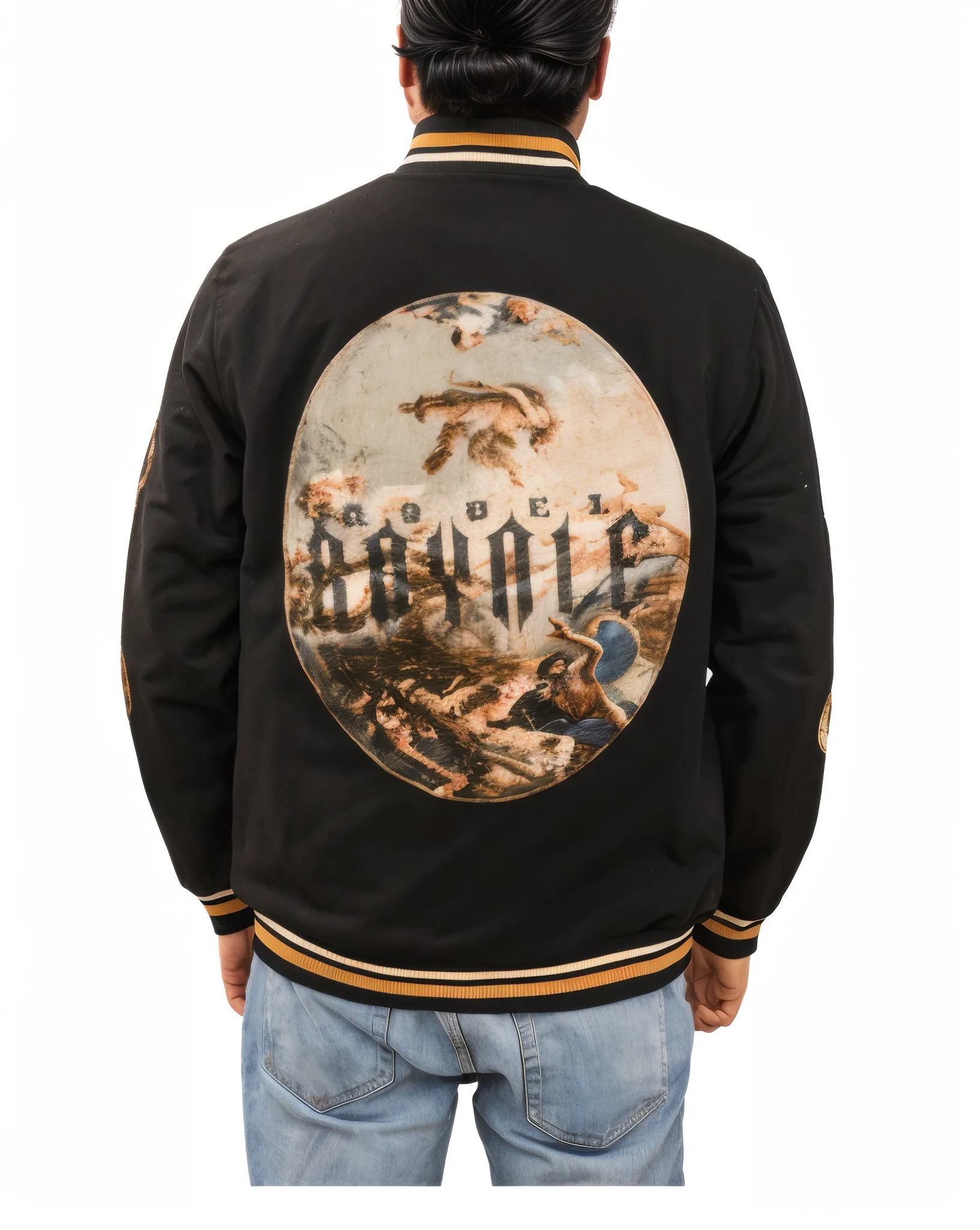 Tapestry Patch Varsity Jacket-Fineriform