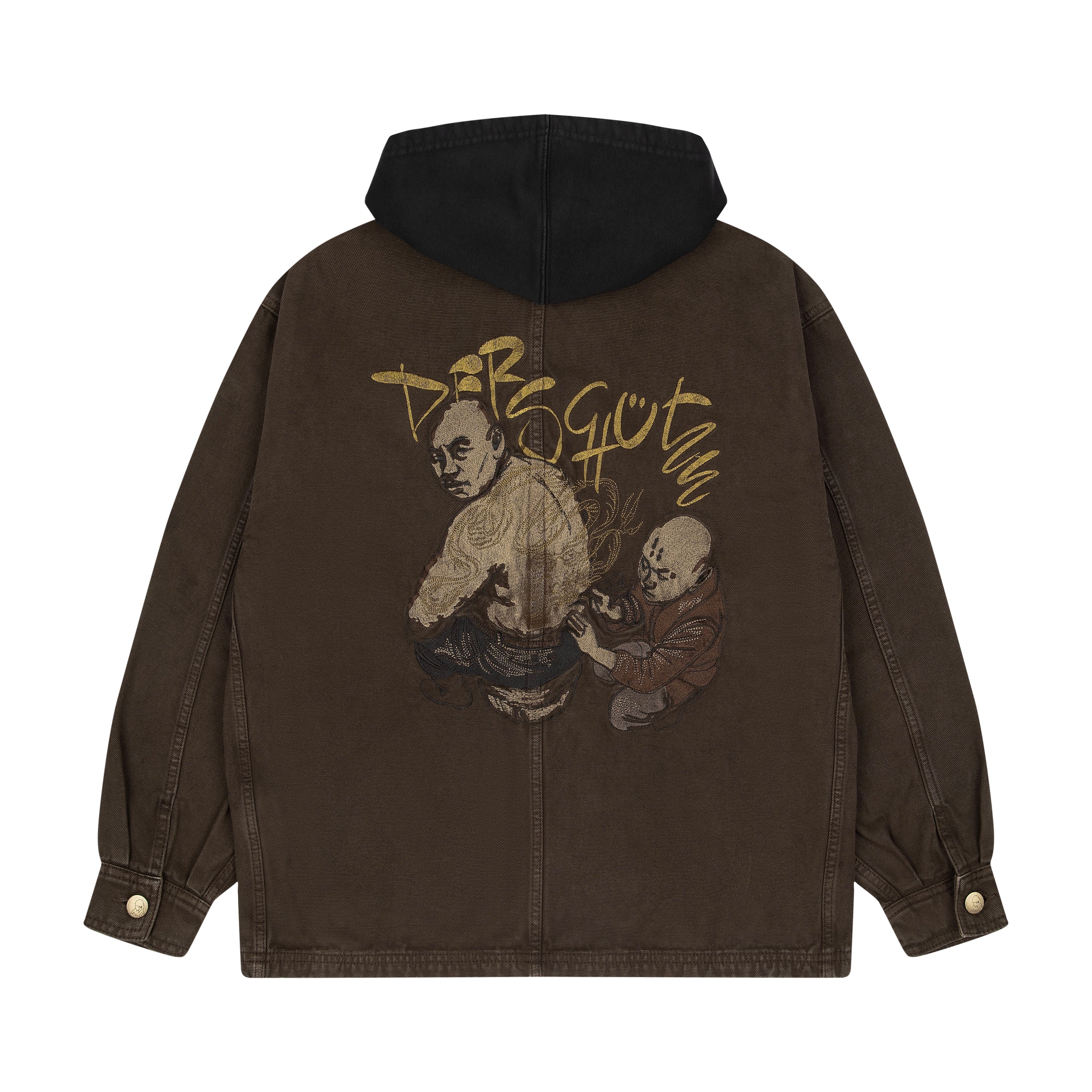 "yakuza" brown washed denim Jacket-Fineriform