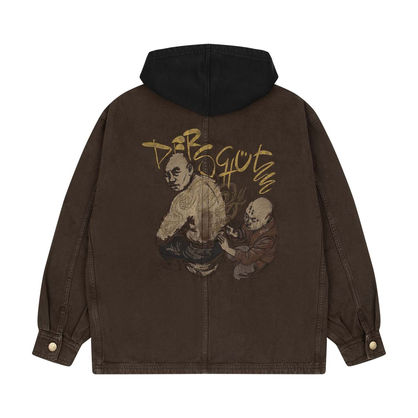 "yakuza" brown washed denim Jacket-Fineriform