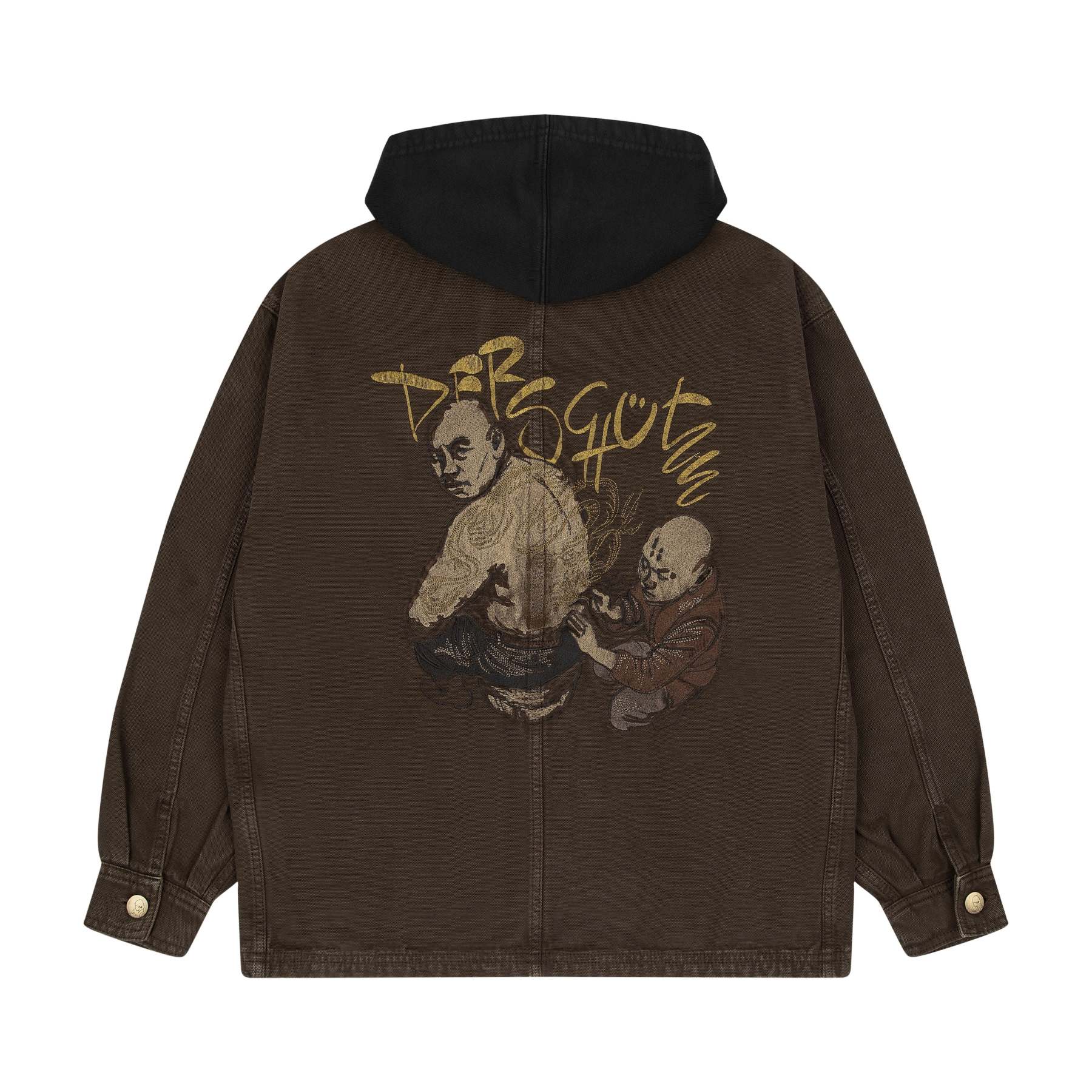 "yakuza" brown washed denim Jacket-Fineriform