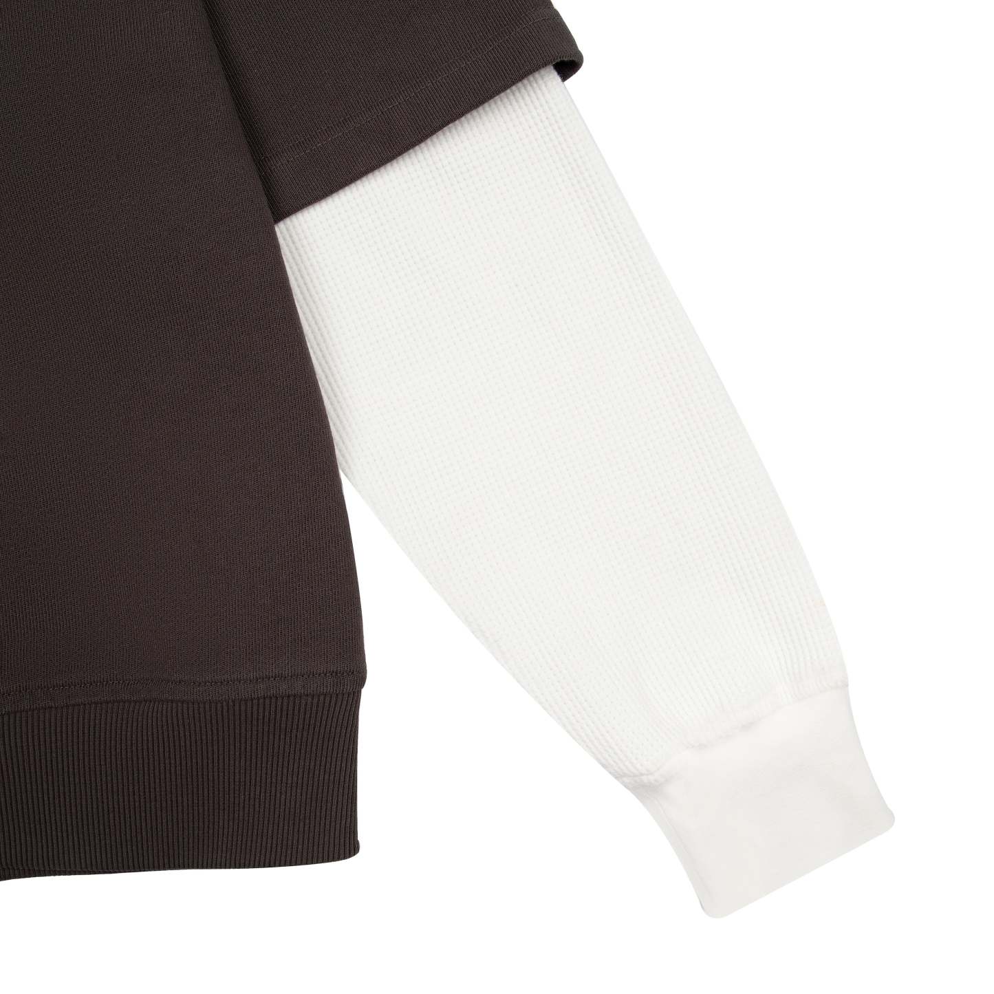 "gallery" layered Polo Sweatshirt dark brown-Fineriform