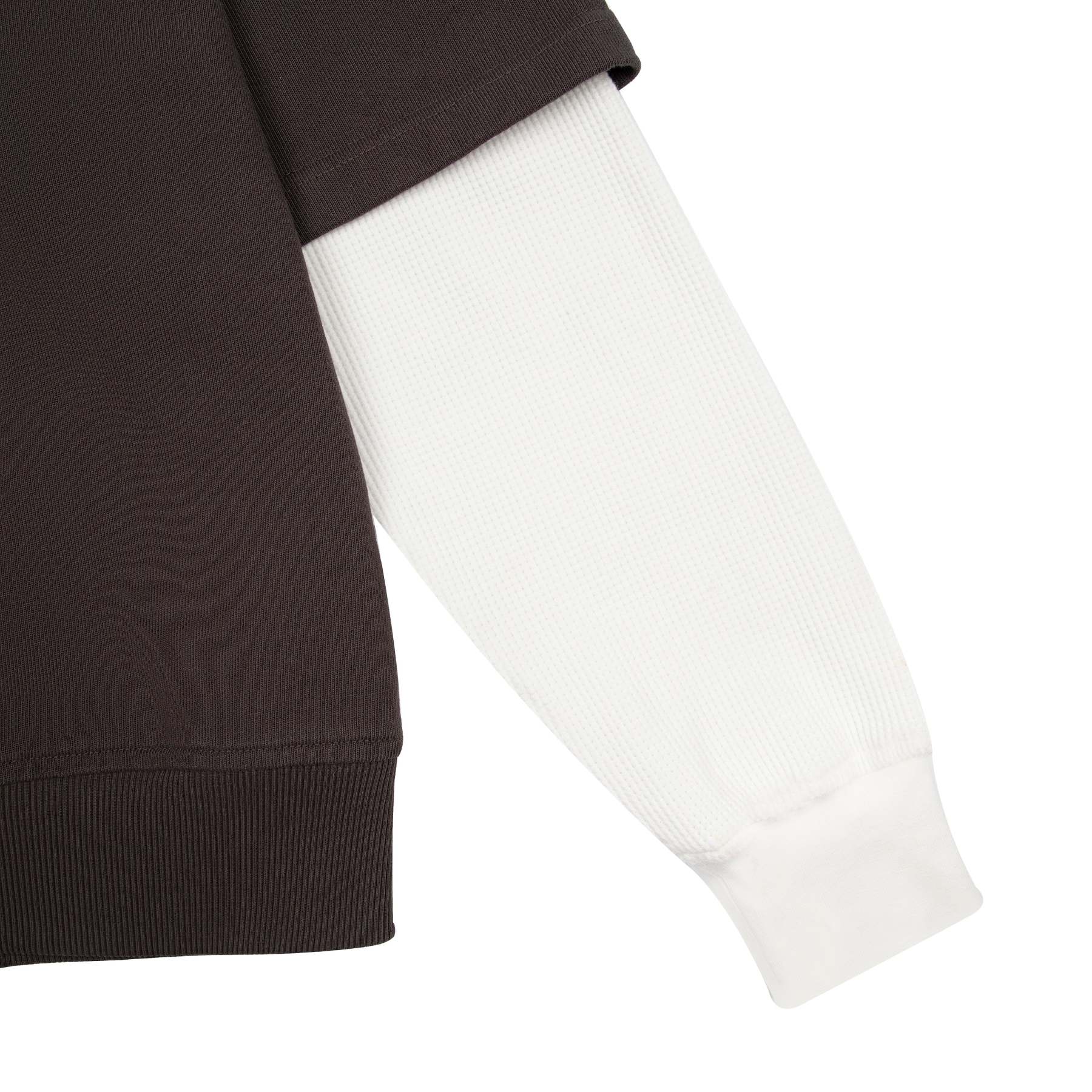 "gallery" layered Polo Sweatshirt dark brown-Fineriform