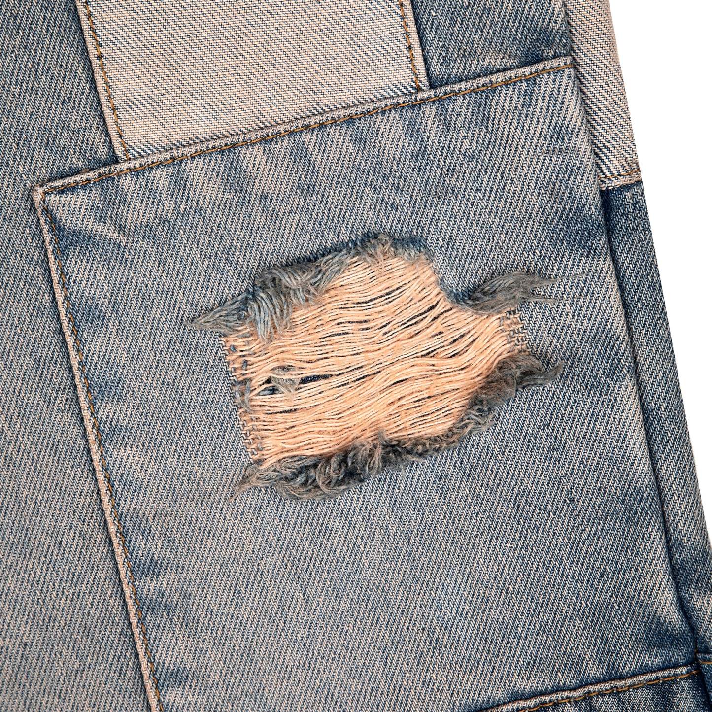 "blossom v2" patchwork Denim light blue-Fineriform