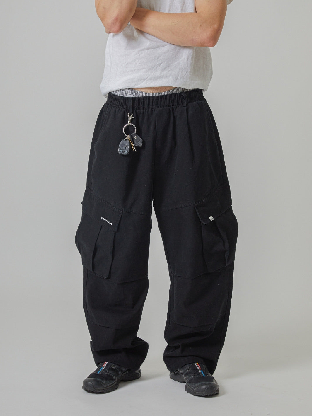 BAGGY CARGO PANTS - BLACK-Fineriform