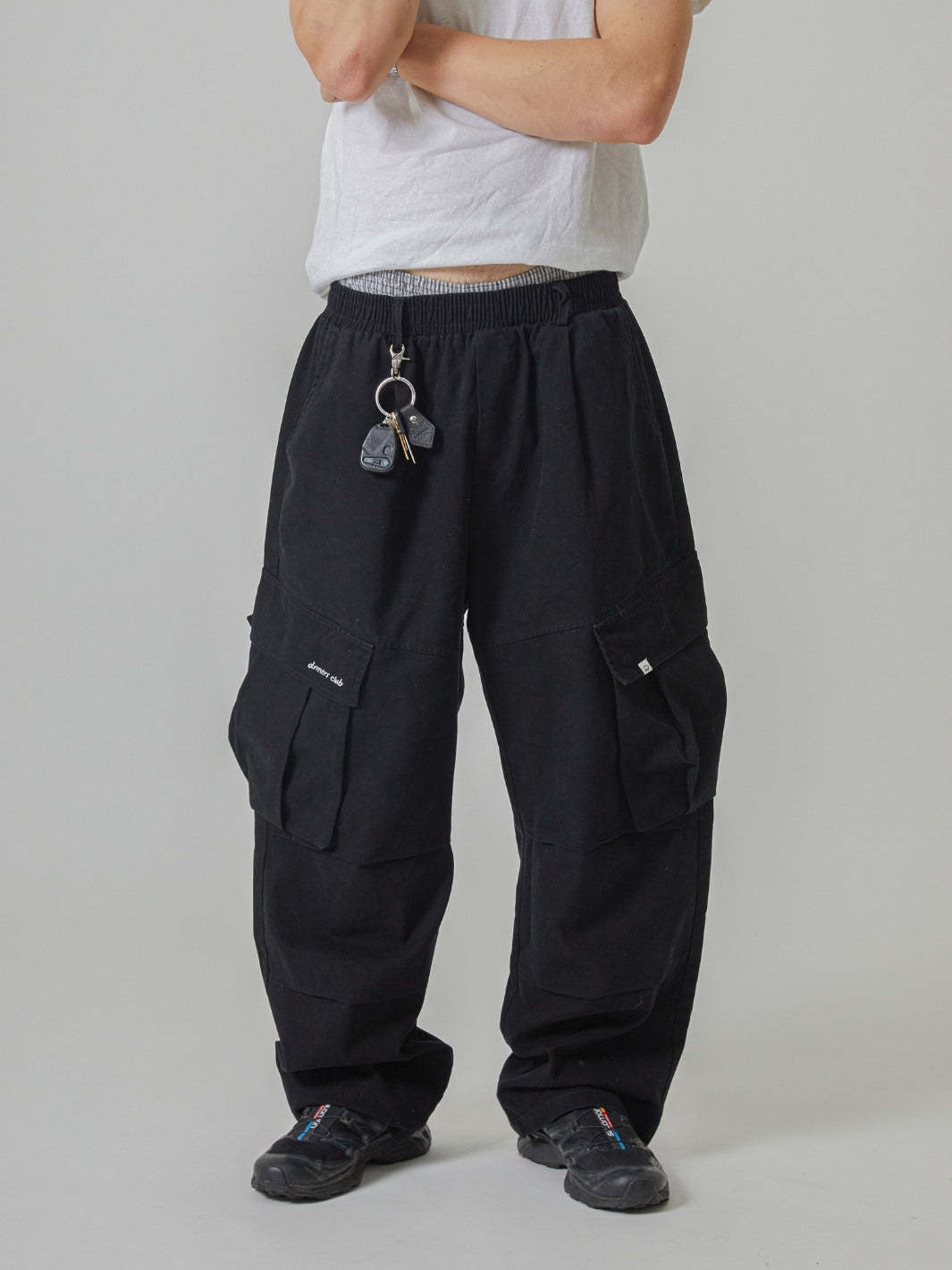 BAGGY CARGO PANTS - BLACK-Fineriform