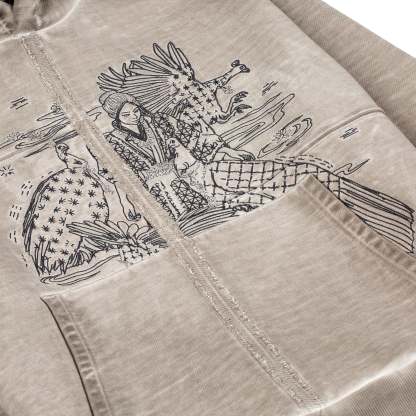 "sashiko v2" Hoodie light grey-Fineriform