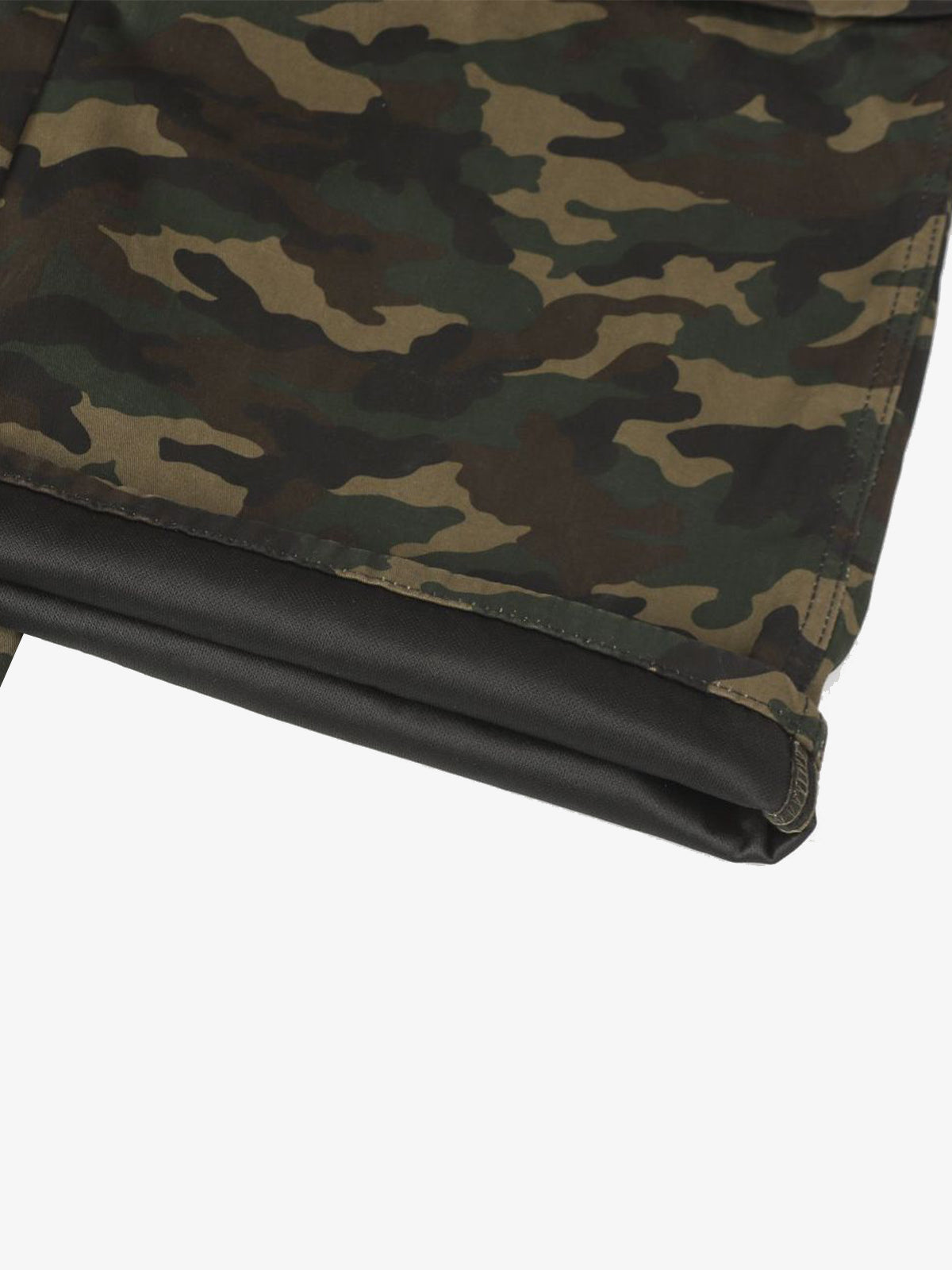 Retro Camouflage Faux Two-Piece Detachable Patchwork Pants-Fineriform