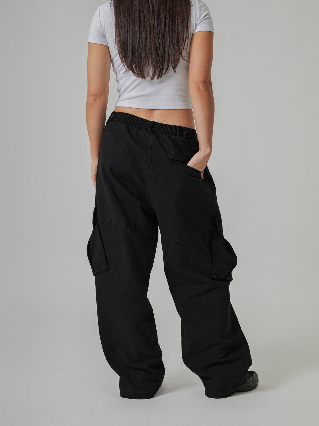 BAGGY CARGO PANTS - BLACK-Fineriform