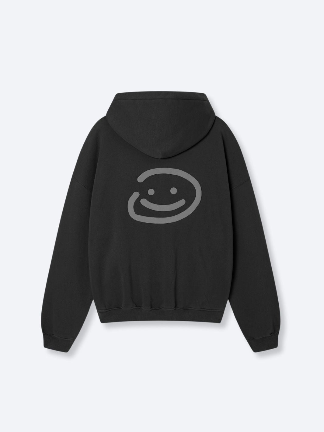 SMILEY LOGO HOODIE - FADED BLACK-Fineriform