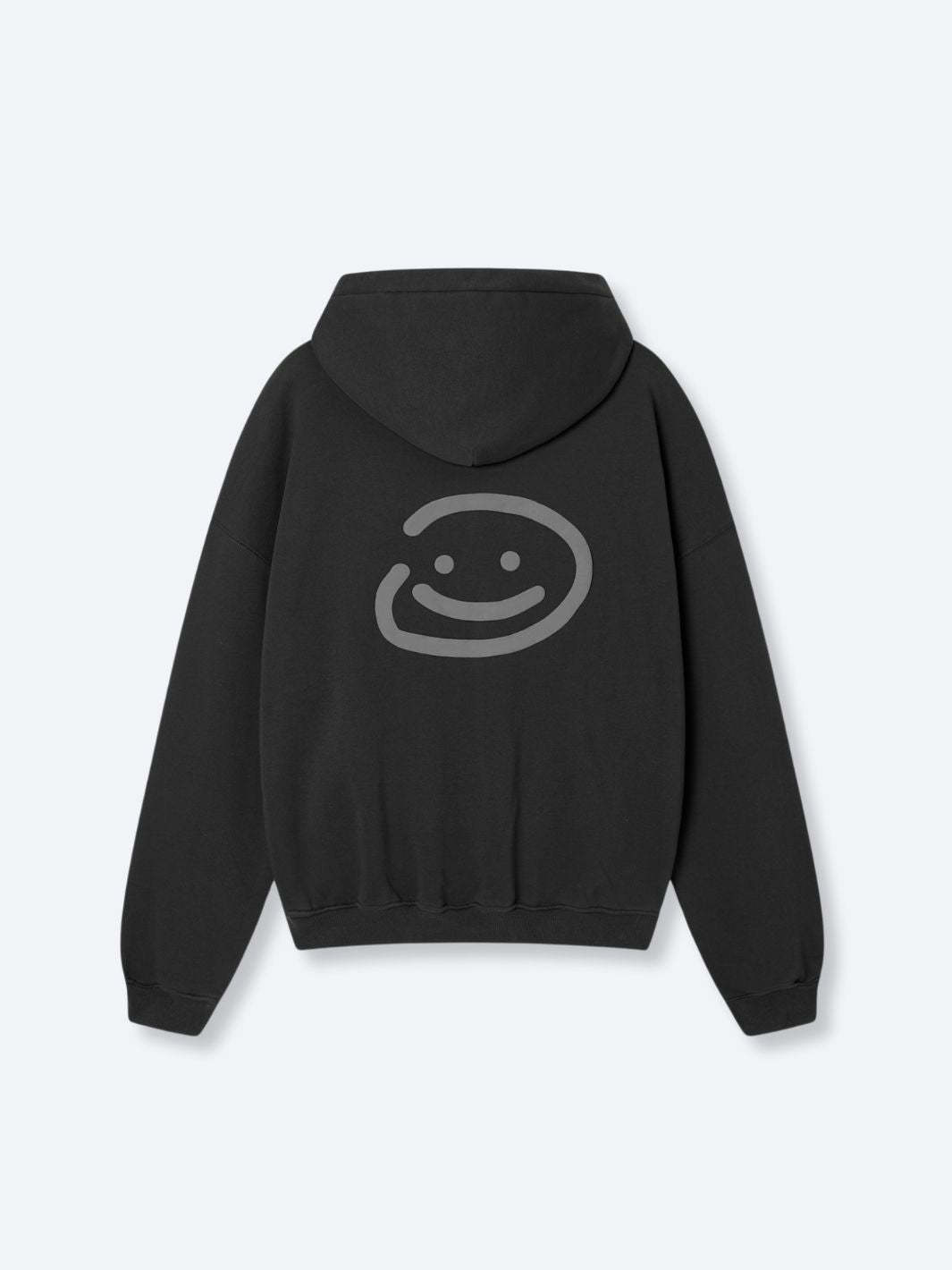 SMILEY LOGO HOODIE - FADED BLACK-Fineriform