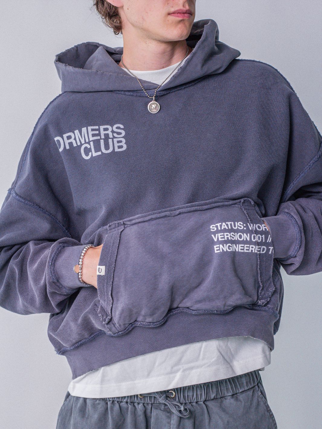 IN PROGRESS REVERSIBLE HOODIE - BLUE LAVENDER-Fineriform