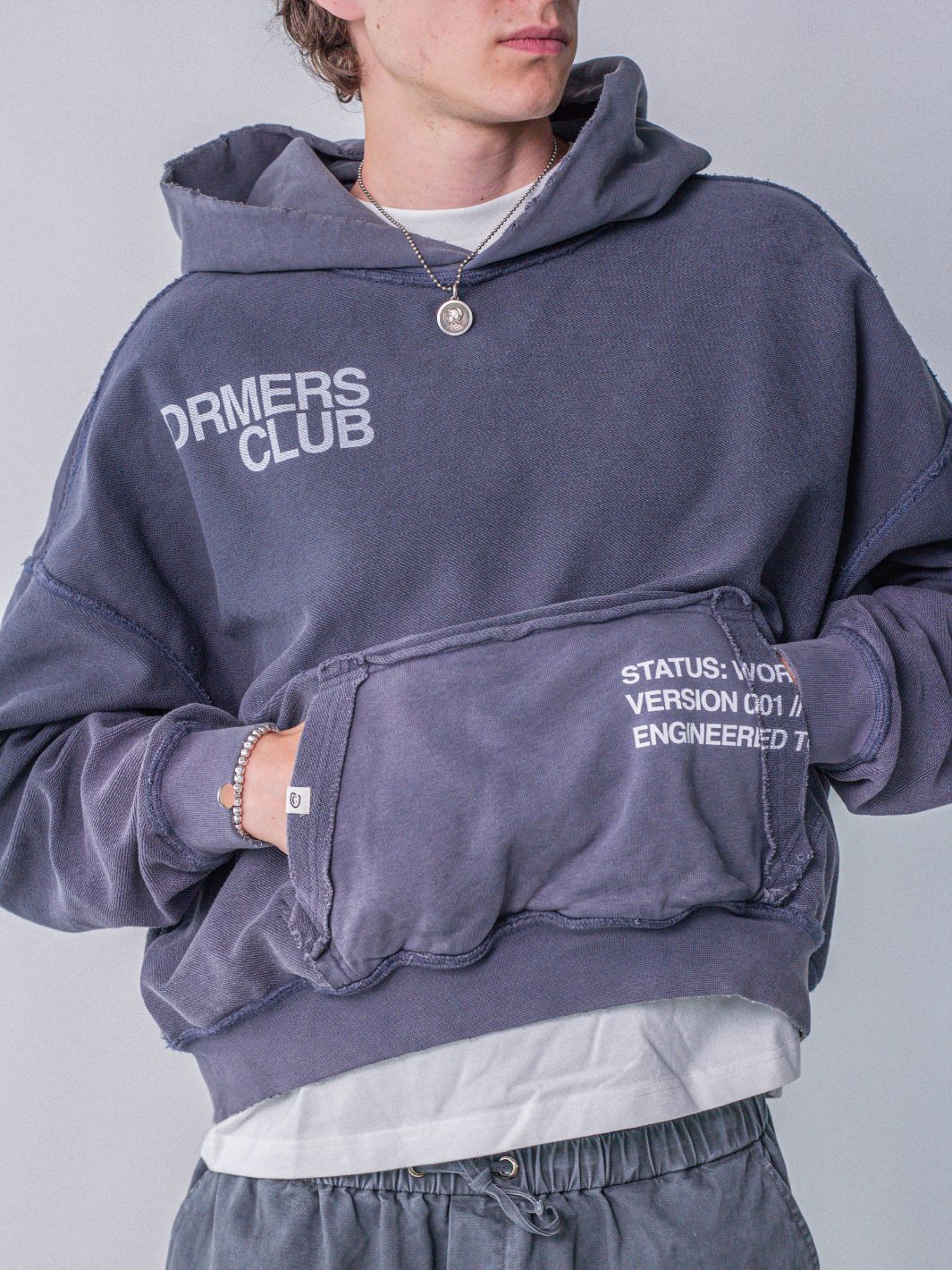 IN PROGRESS REVERSIBLE HOODIE - BLUE LAVENDER-Fineriform