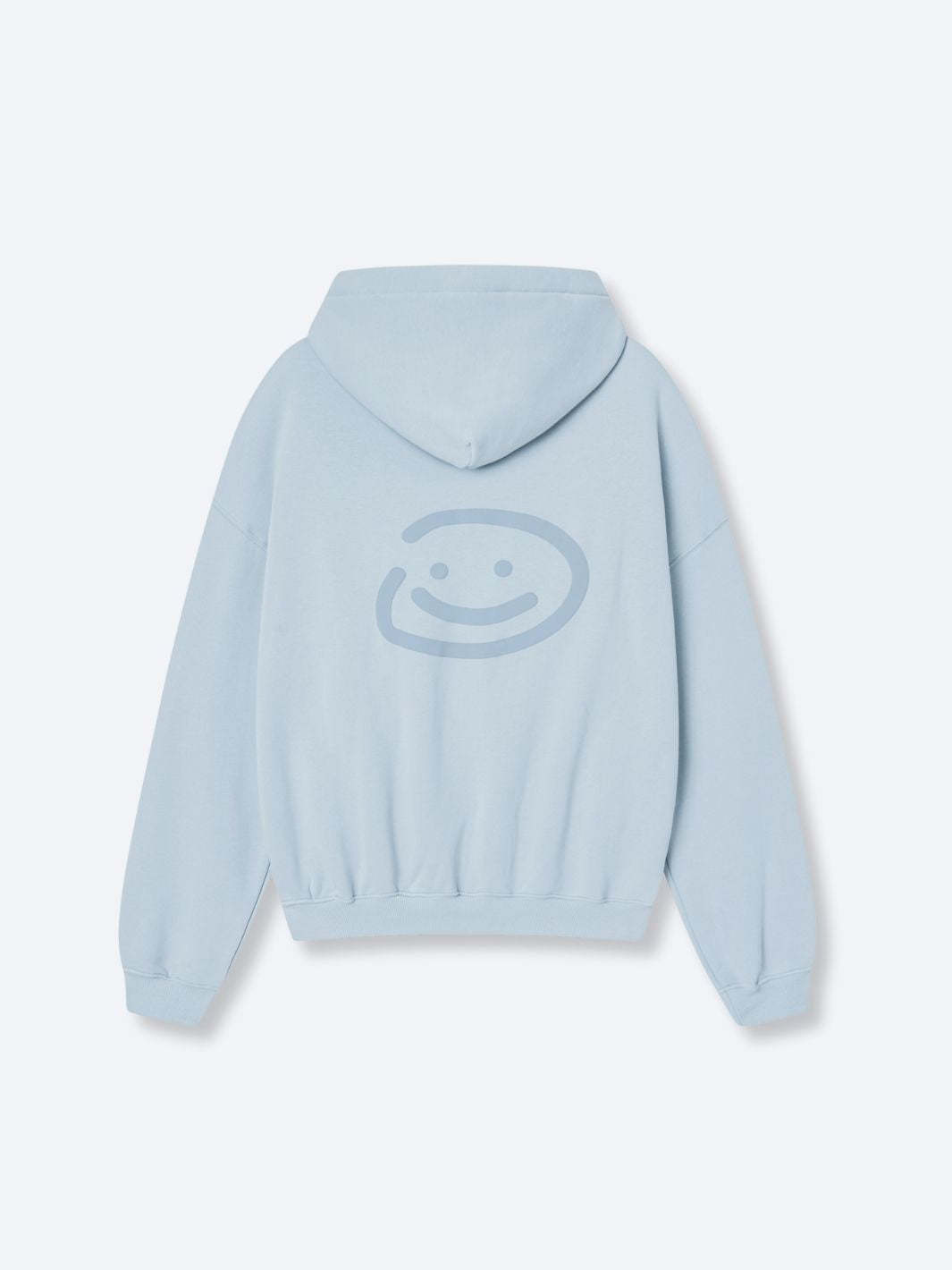 SMILEY LOGO HOODIE - SKY BLUE-Fineriform