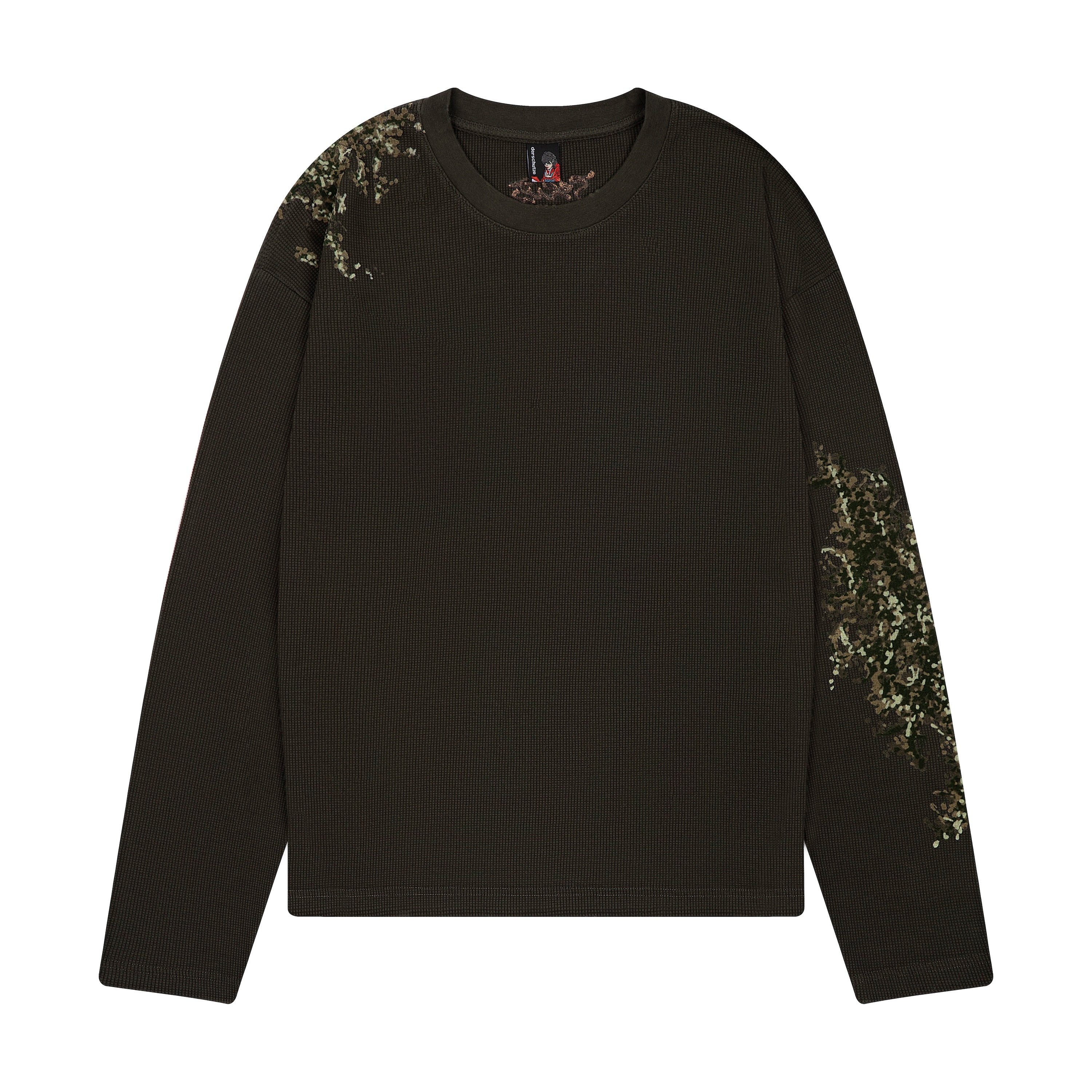 "NYC to RIO" waffle Longsleeve dark forest green-Fineriform