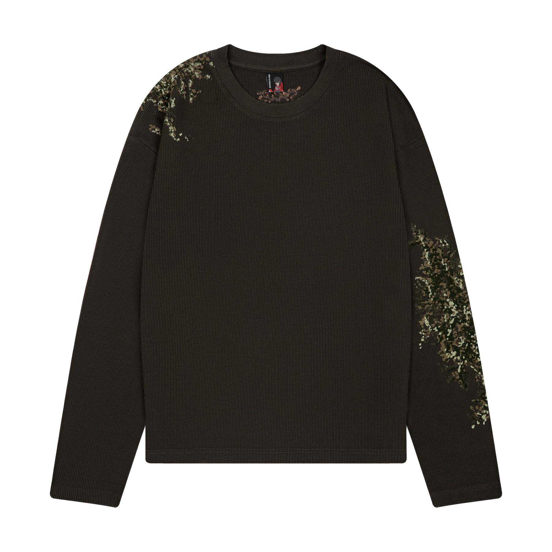 "NYC to RIO" waffle Longsleeve dark forest green-Fineriform