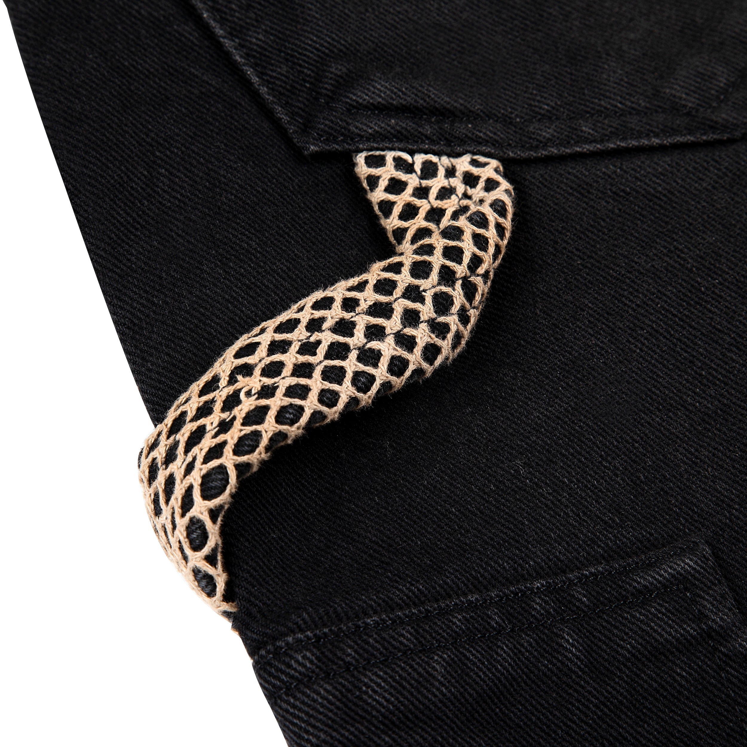 "lotus" Jorts black fishnet-Fineriform