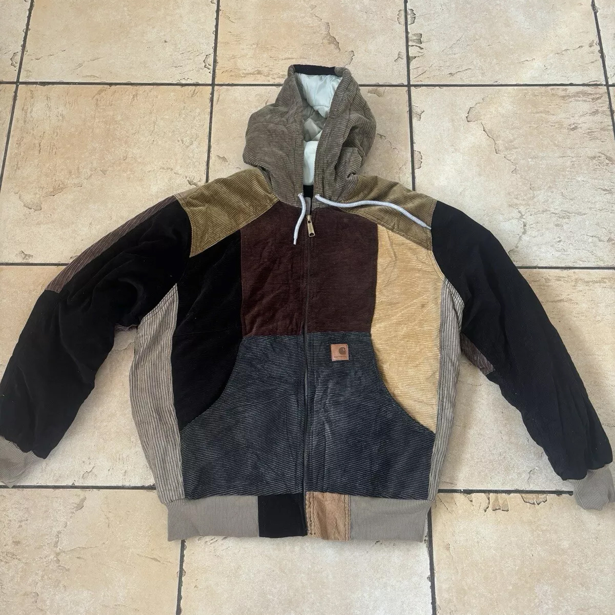 Corduroy Vintage Lined Contrast Zip-Up Jacket-Fineriform