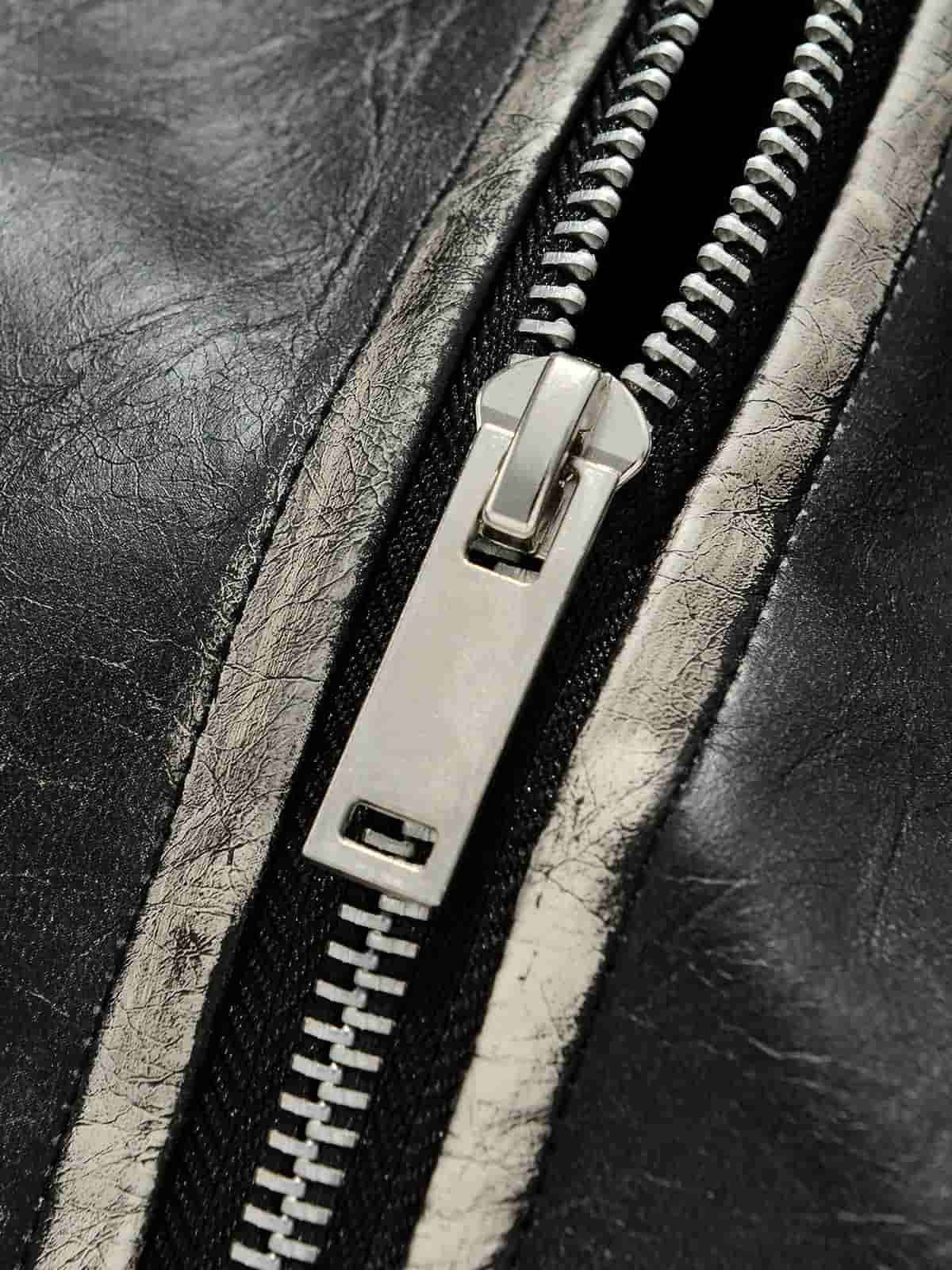 Retro Distressed Washed PU Leather Cotton Jacket-Fineriform