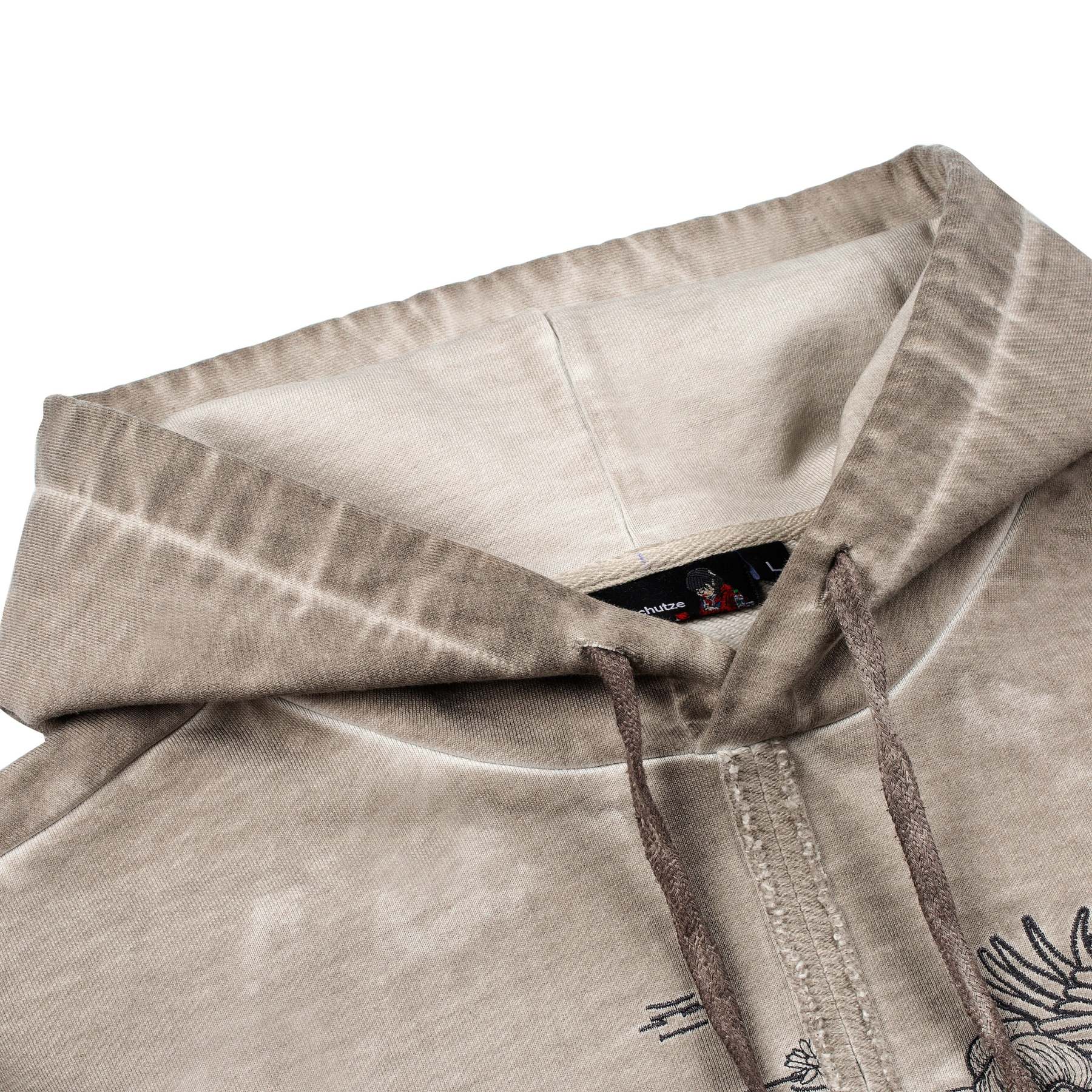 "sashiko v2" Hoodie light grey-Fineriform