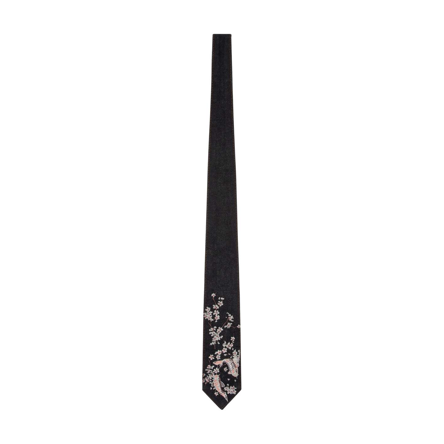 "yakuza" raw black denim tie-Fineriform