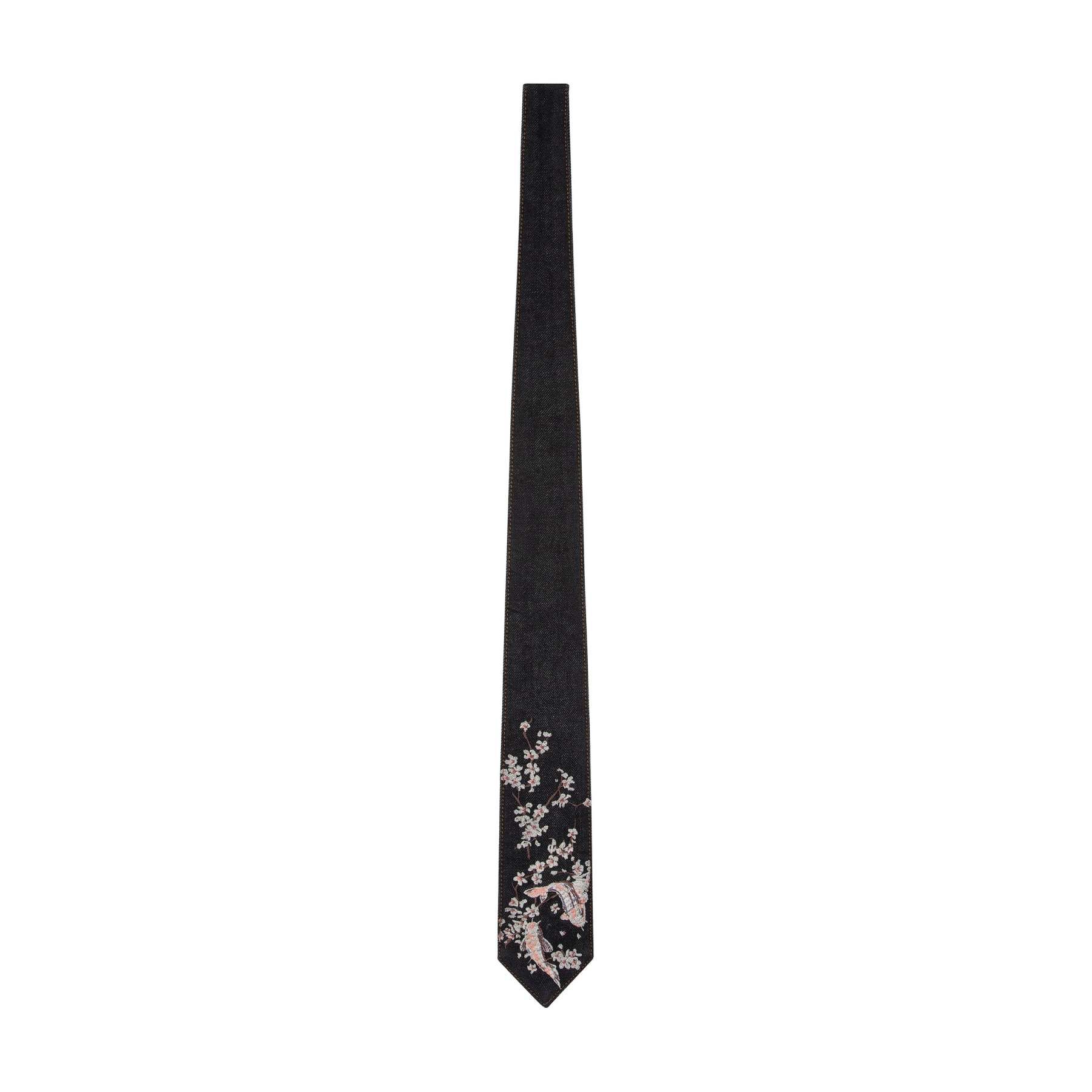 "yakuza" raw black denim tie-Fineriform
