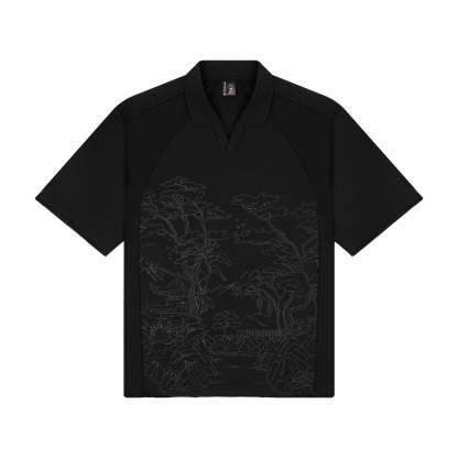 "sashiko v2" Jersey black-Fineriform