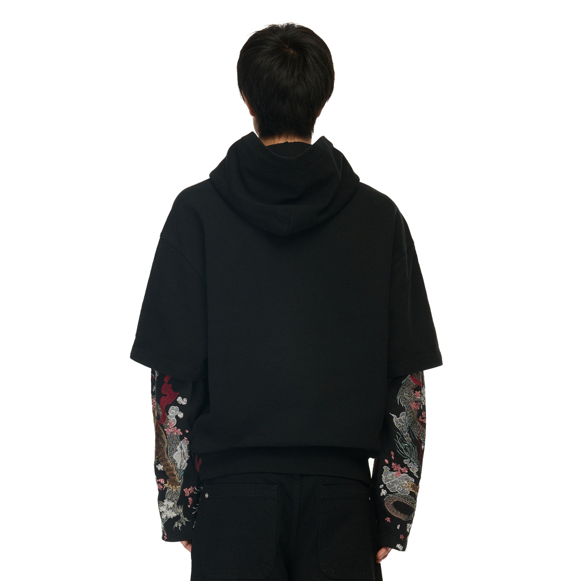 "yakuza" double sleeve Hoodie-Fineriform