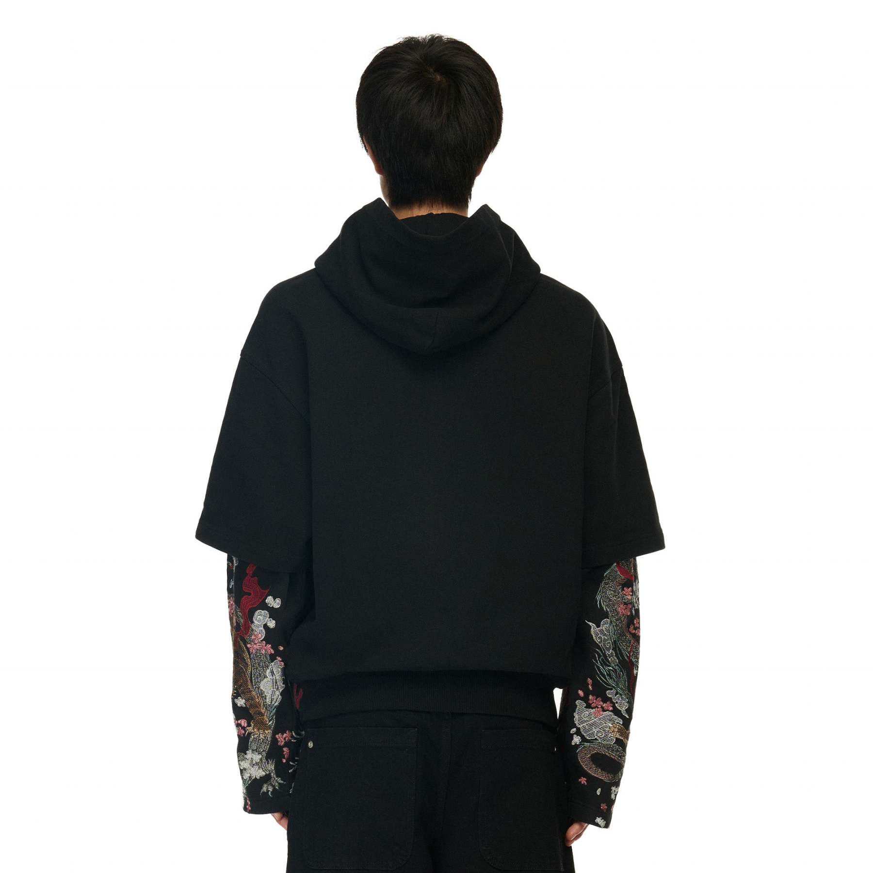 "yakuza" double sleeve Hoodie-Fineriform