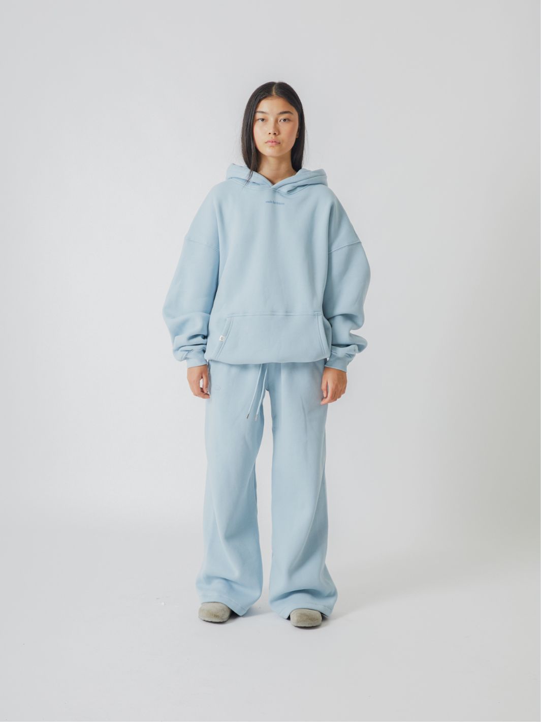 SMILEY LOGO HOODIE - SKY BLUE-Fineriform