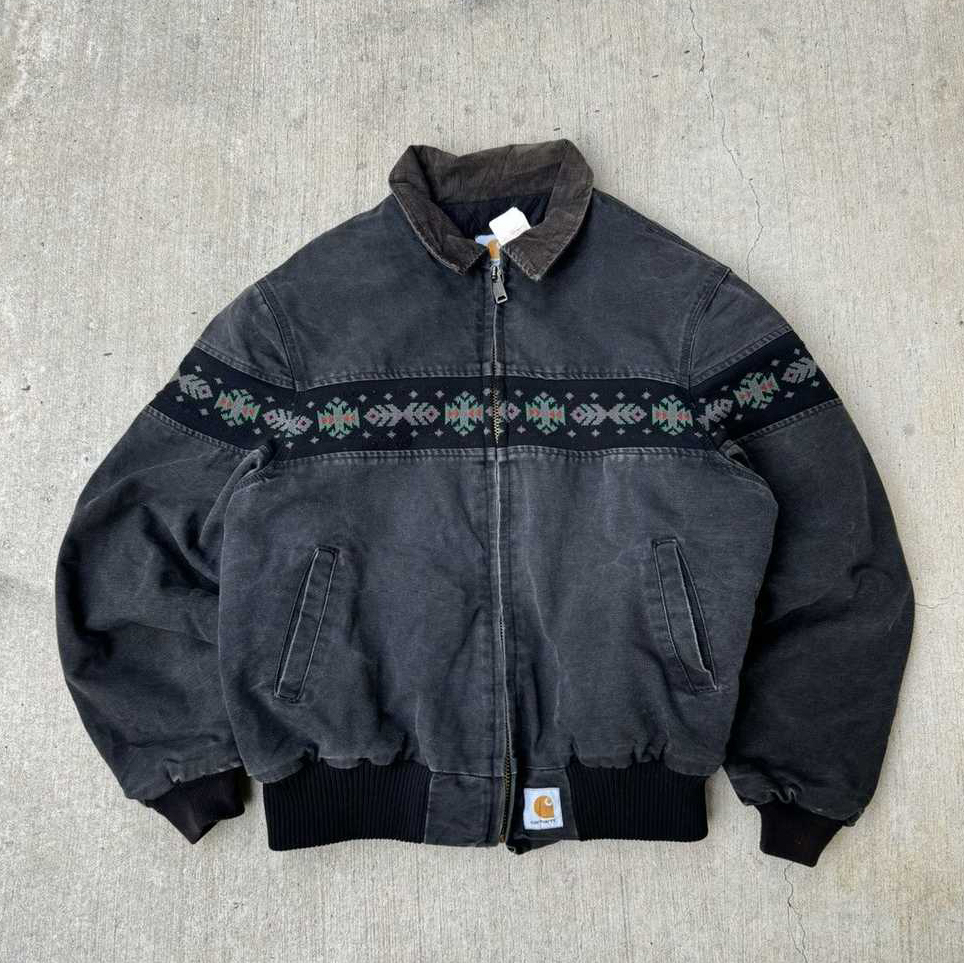 Vintage Tribal Zip-Up Warm Lined Jacket-Fineriform