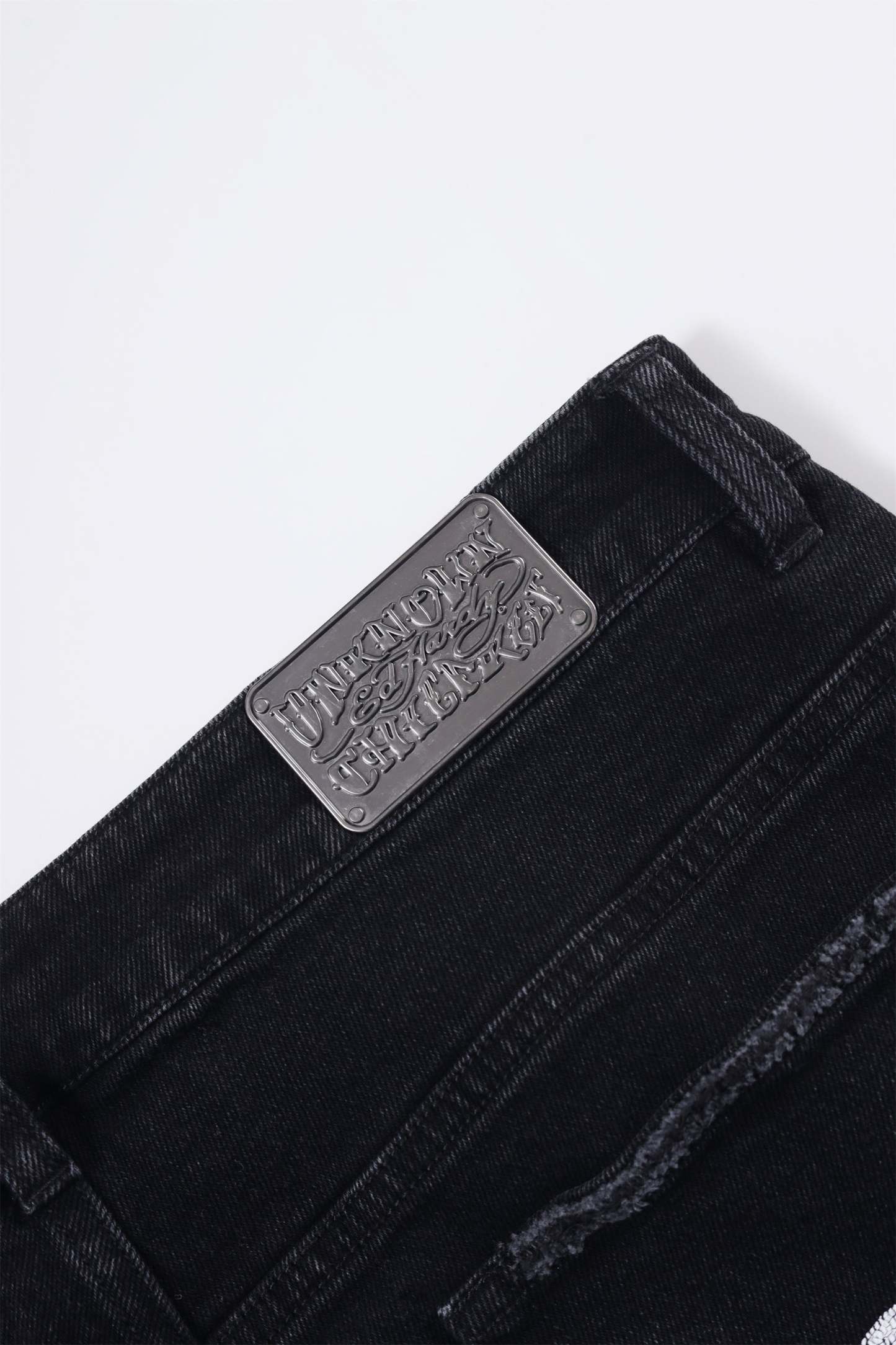 METAL STUDDED STACKED DENIM-Fineriform