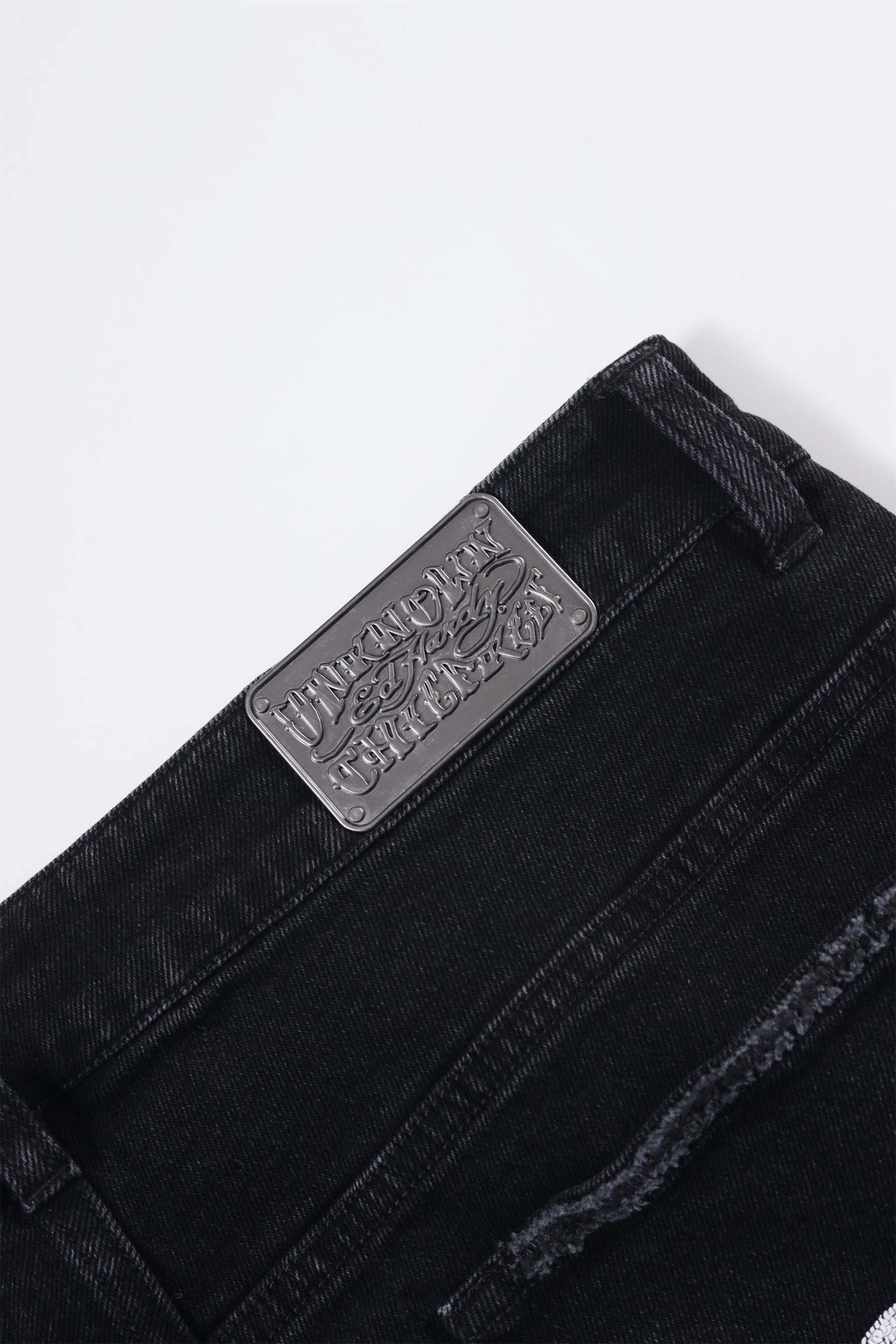 METAL STUDDED STACKED DENIM-Fineriform