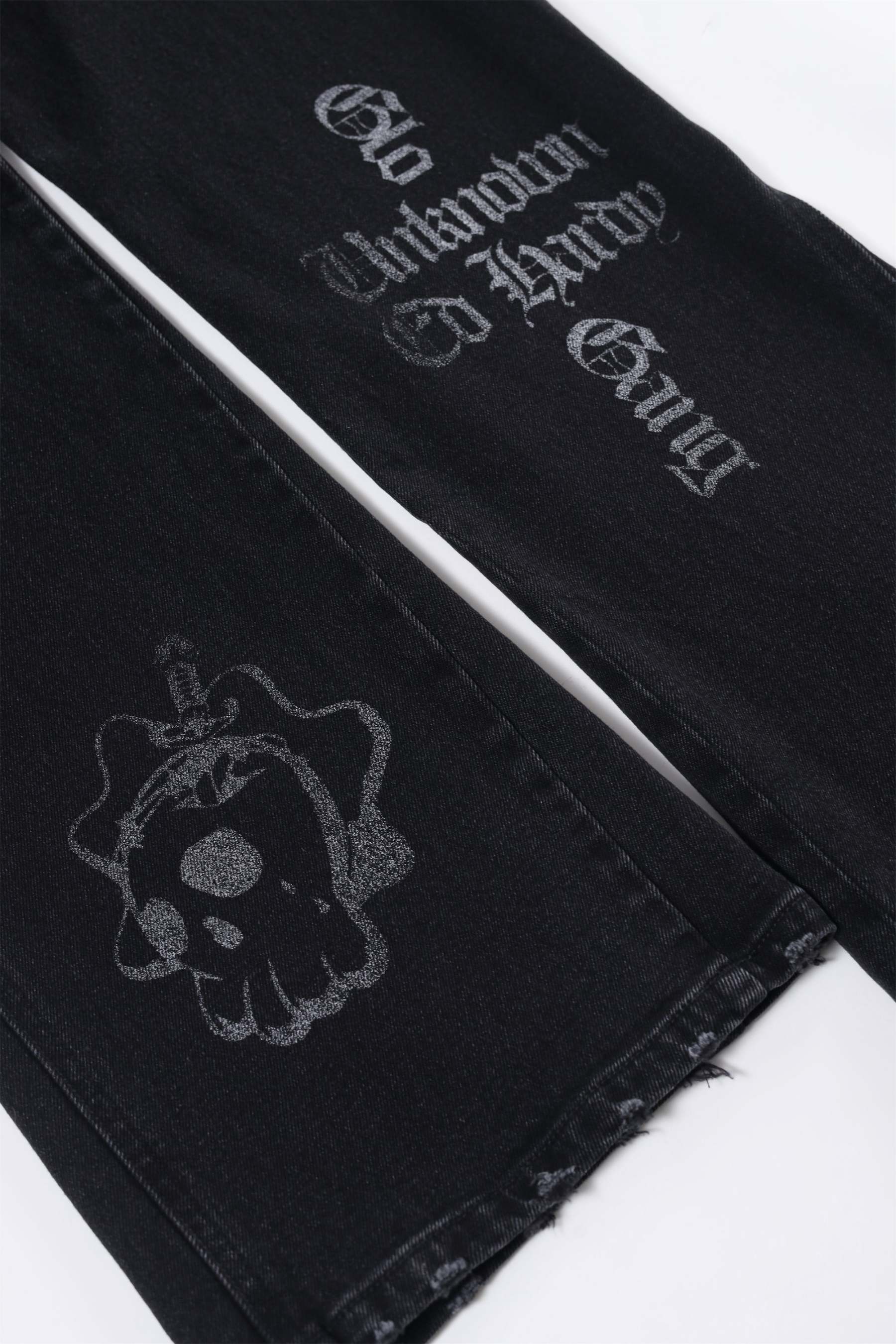 METAL STUDDED STACKED DENIM-Fineriform