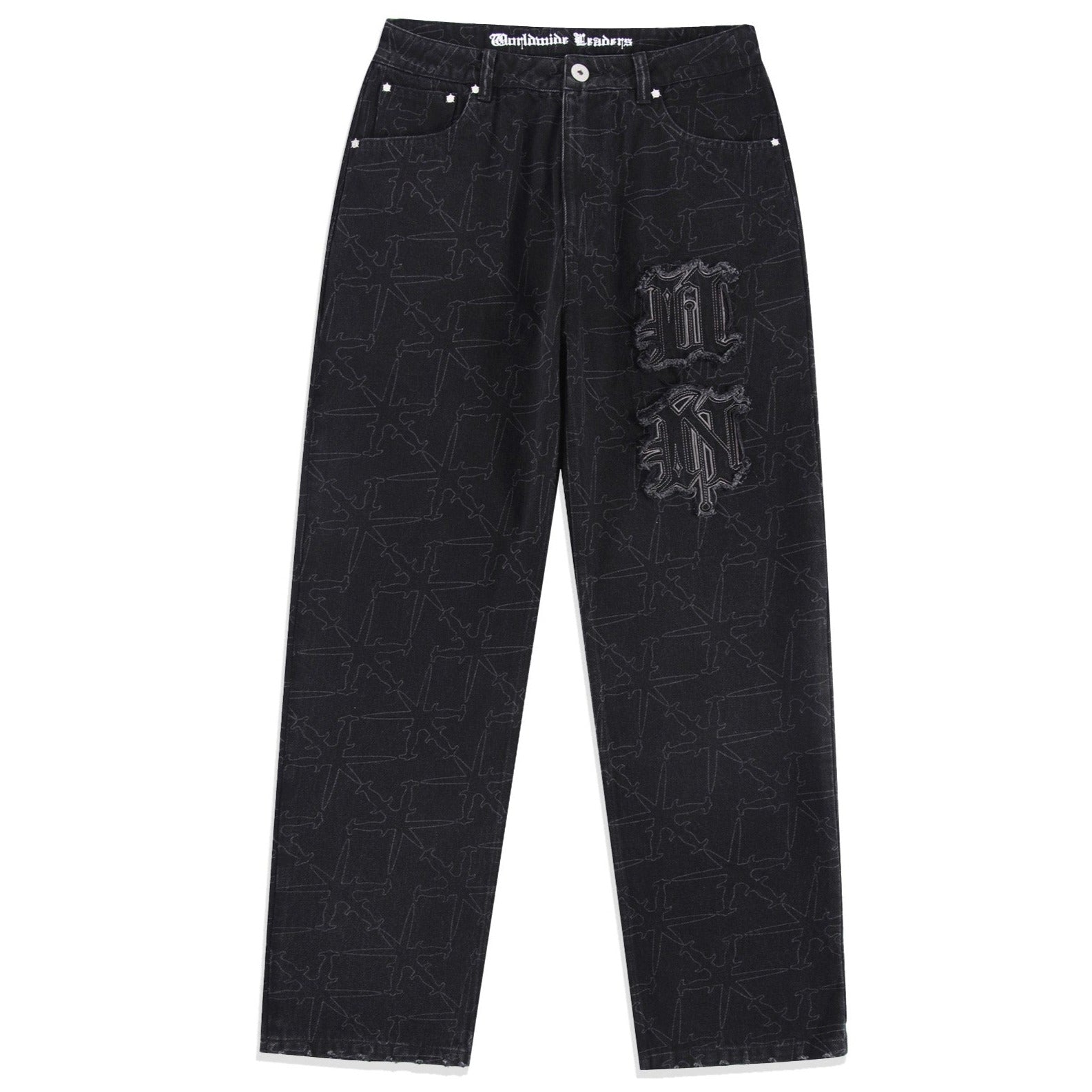 MONOGRAM DENIM JEANS-Fineriform