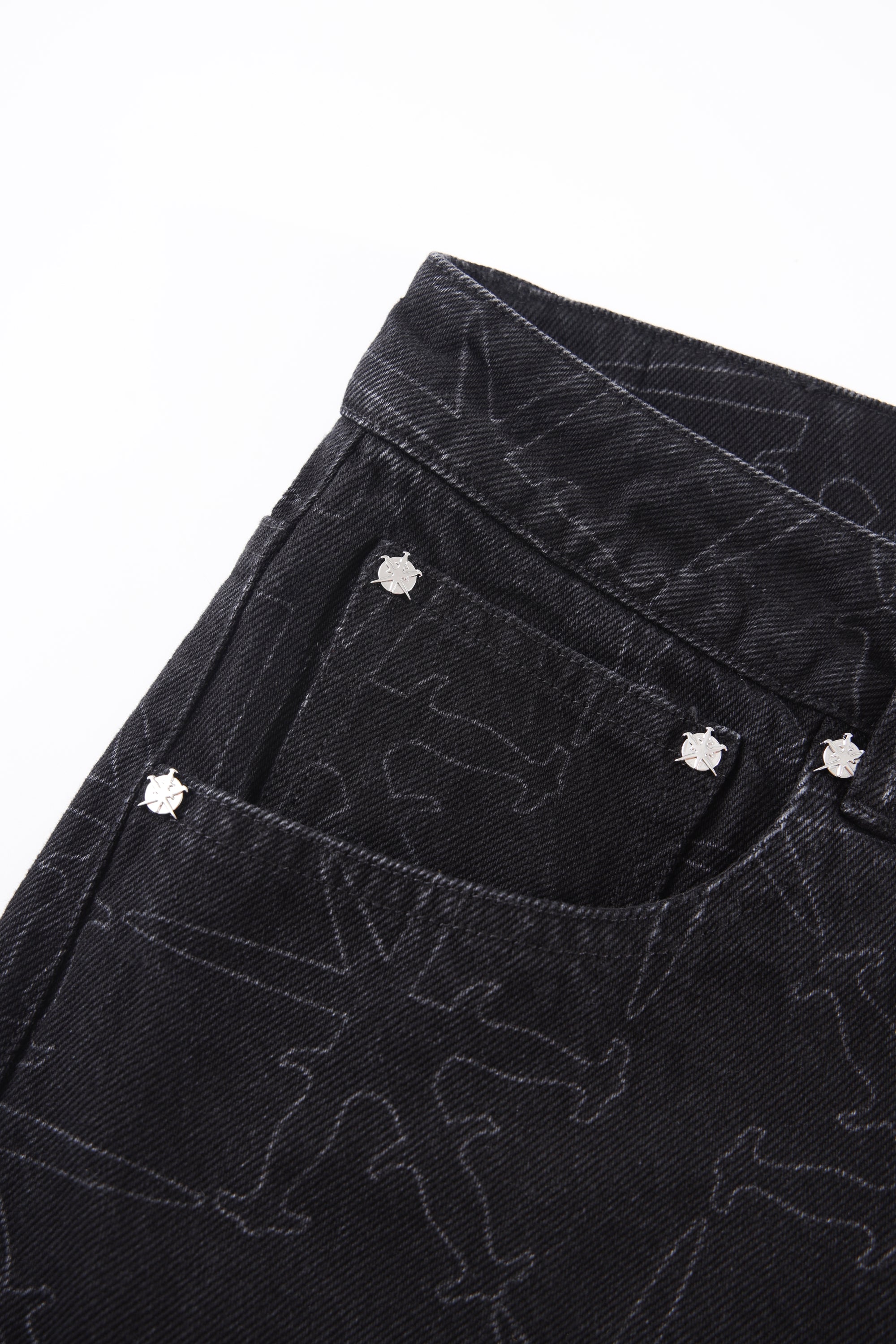 MONOGRAM DENIM JEANS-Fineriform