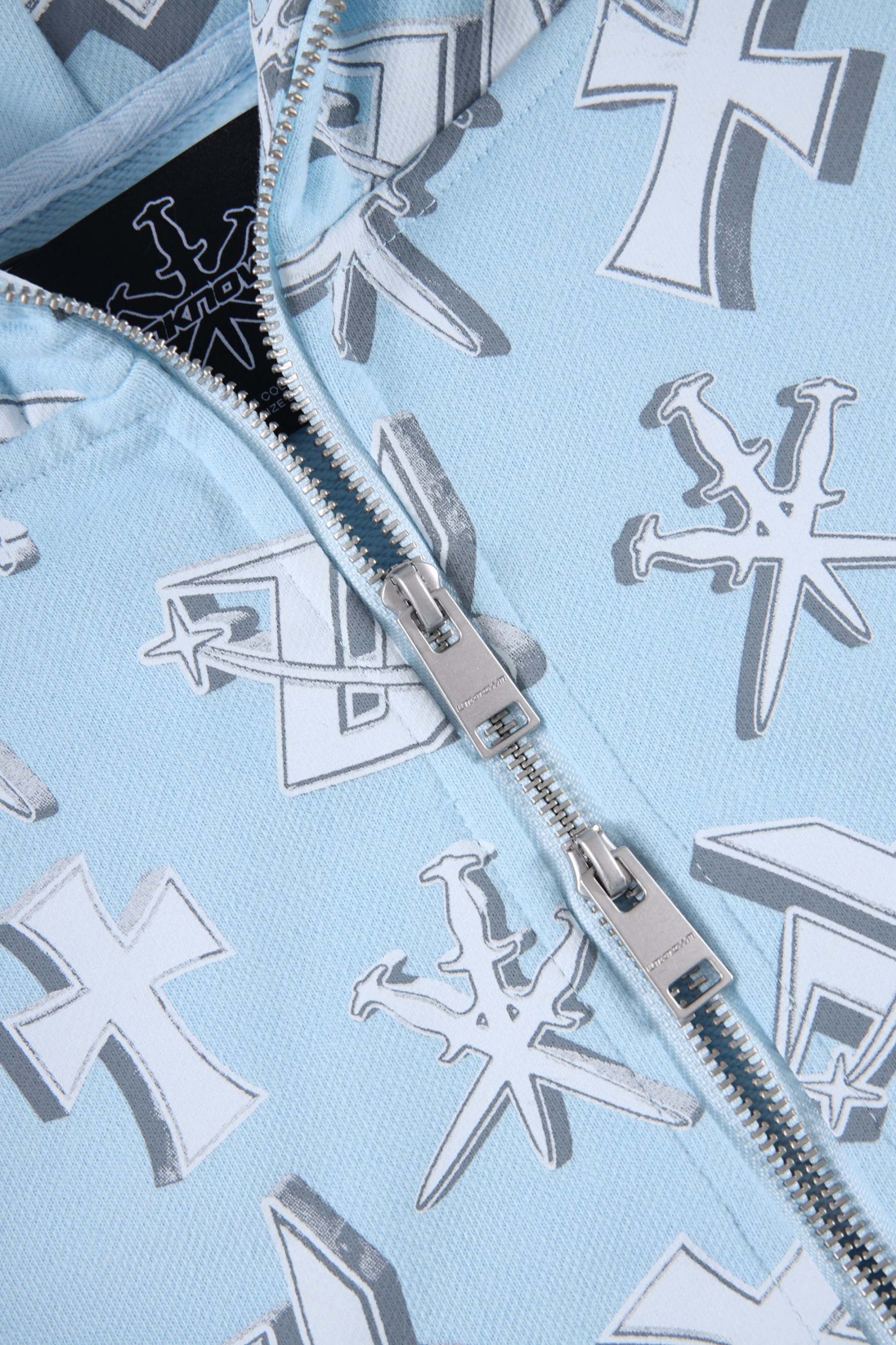 BLUE DAGGERS FULL ZIP HOODIE-Fineriform