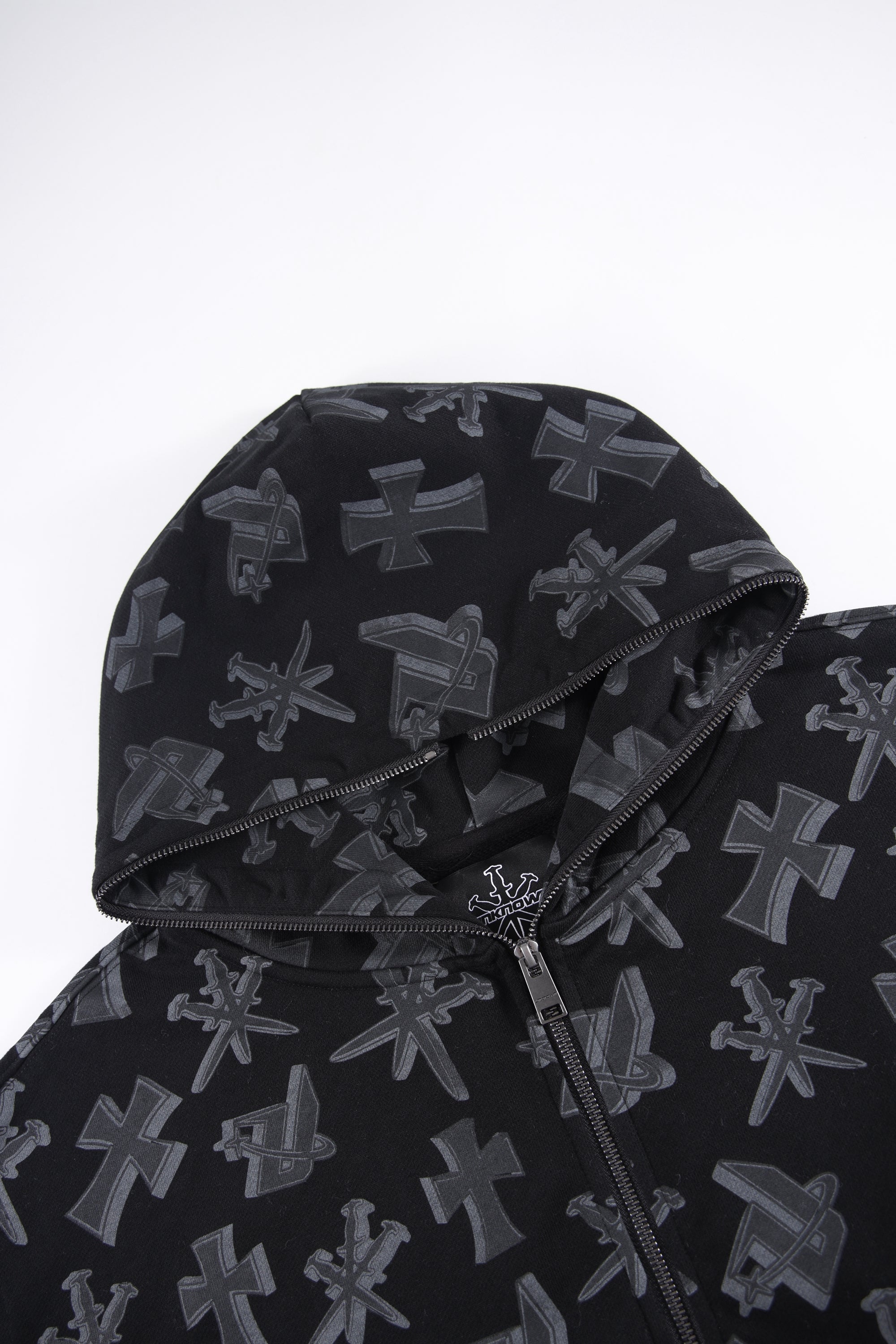 BLACK DAGGERS FULL ZIP HOODIE-Fineriform