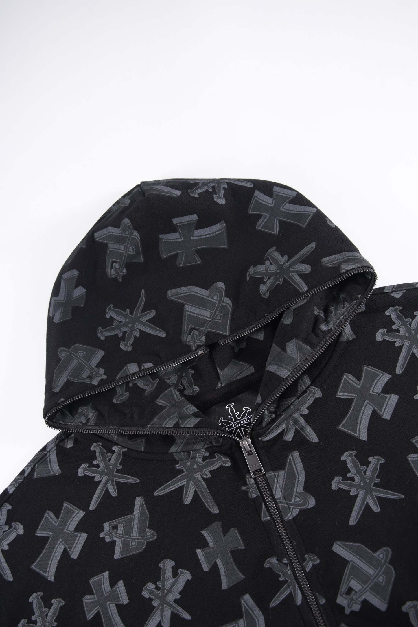 BLACK DAGGERS FULL ZIP HOODIE-Fineriform