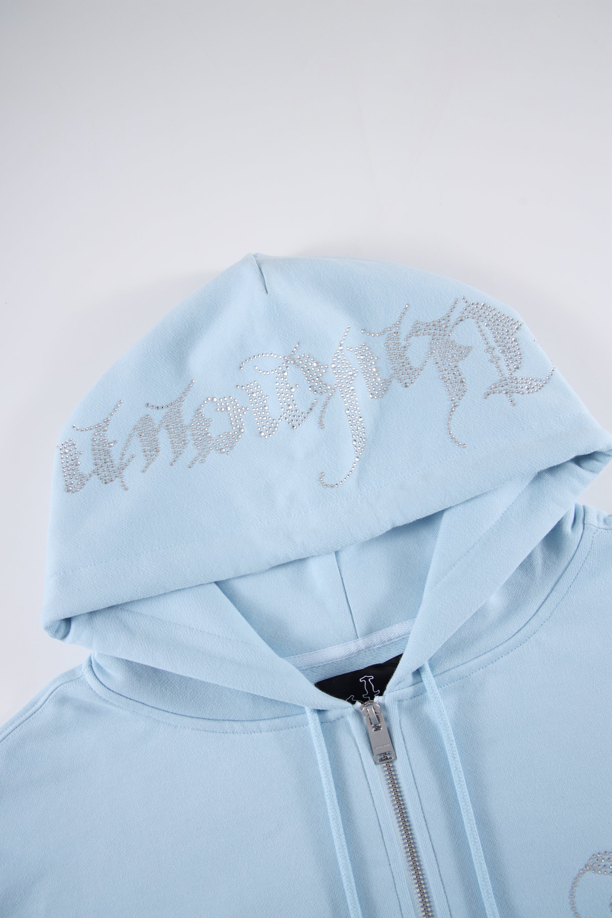 BABY BLUE RHINESTONE ZIP-Fineriform