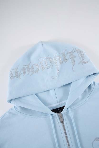 BABY BLUE RHINESTONE ZIP-Fineriform