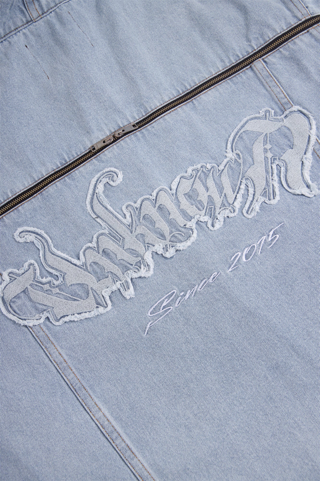 BLEACHED ZIP HOOD DENIM JACKET-Fineriform